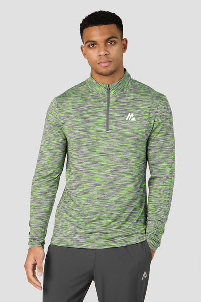 Montirex Trail 1/4 Zip Grey/Neon Green | Sportswear Gymwear