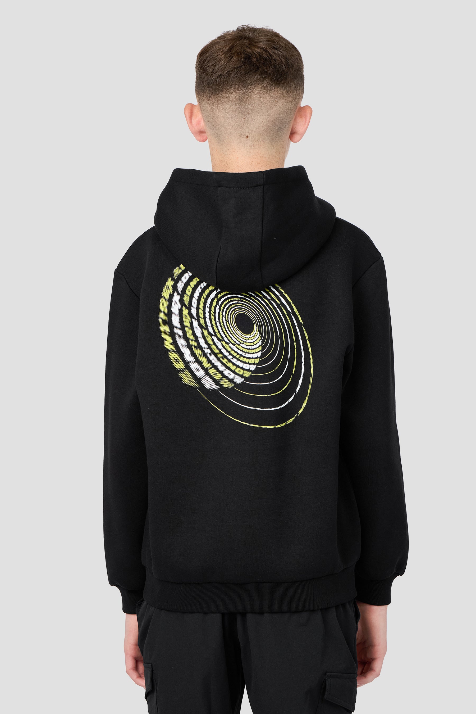 Boys Helix Graphic Hood - Black