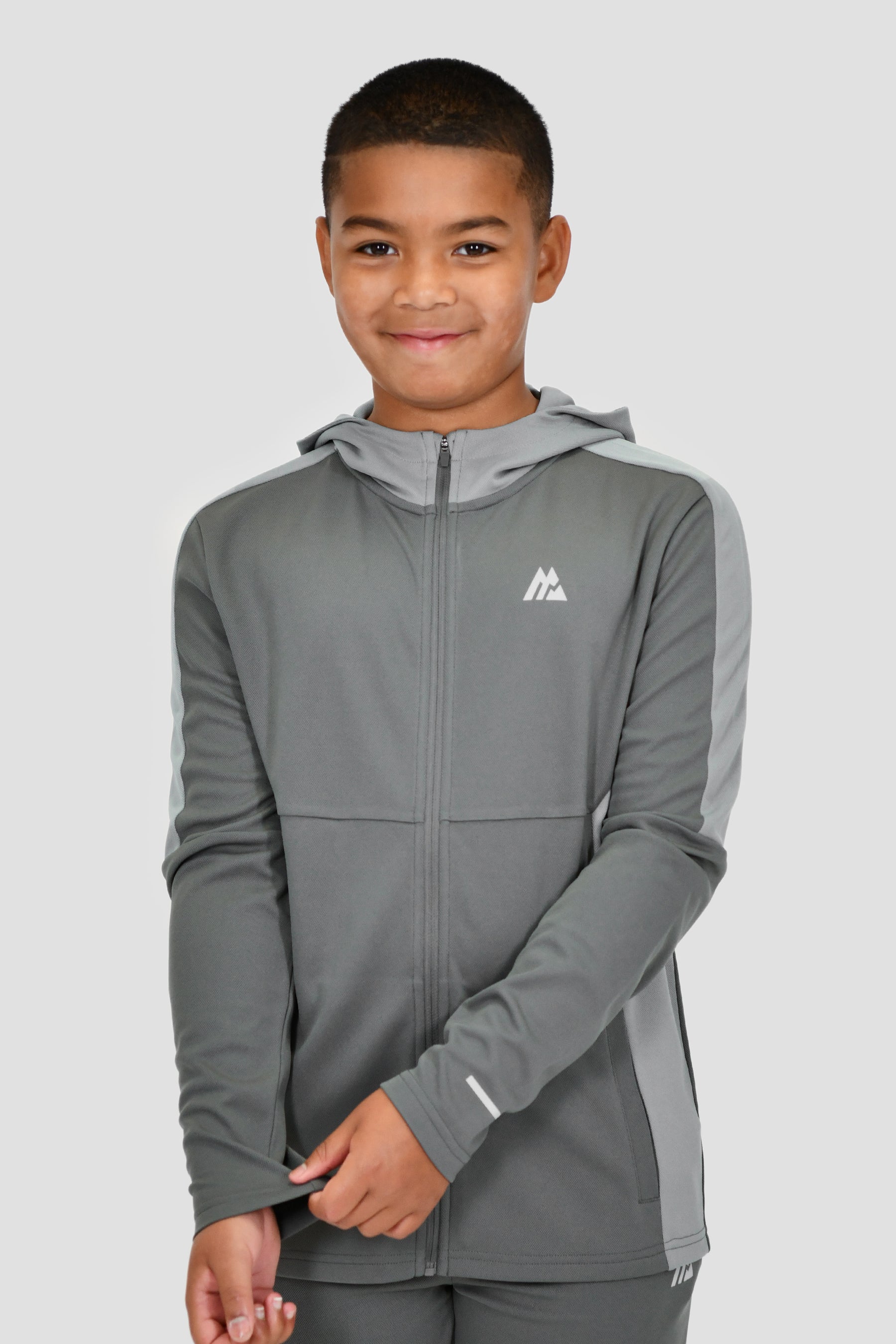 Junior Pace Tracksuit - Cement Grey/Platinum Grey