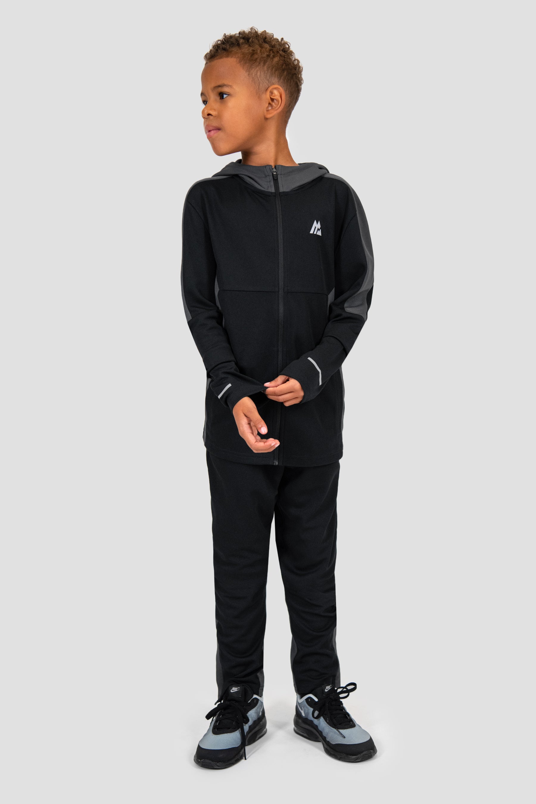 Boys Pace Tracksuit Black Asphalt