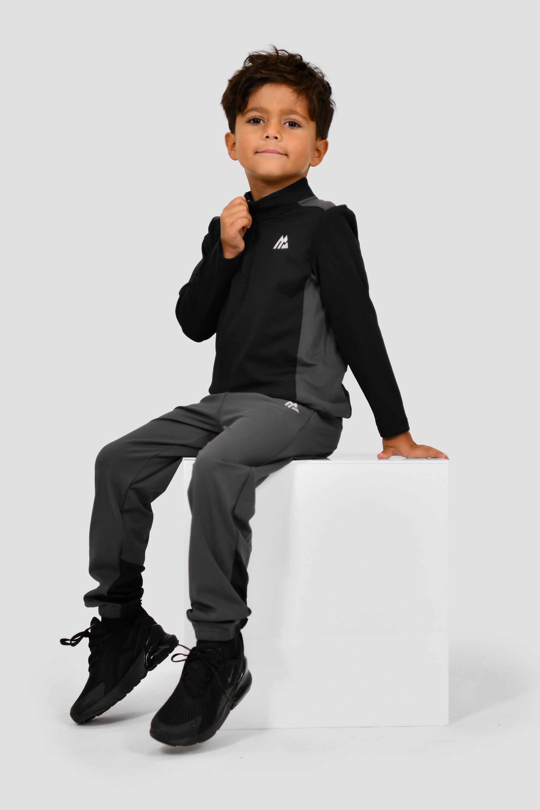 Infants Peak 1/4 Zip Pant Set - Black/Asphalt