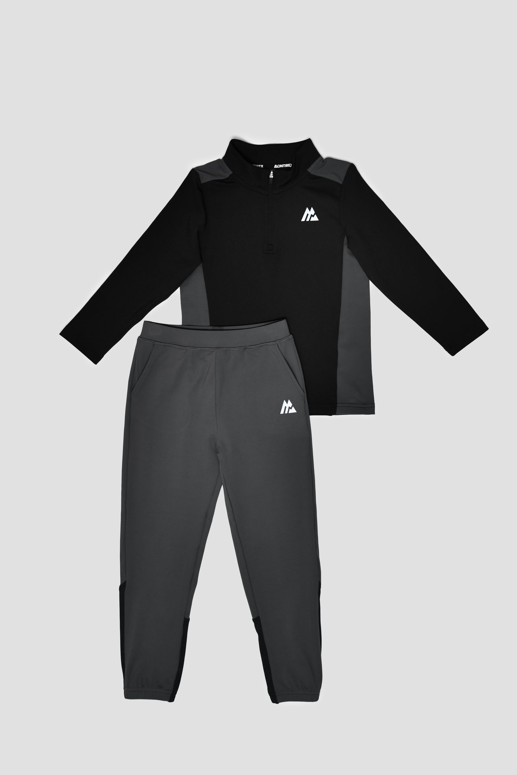 Infants Peak 1/4 Zip Pant Set - Black/Asphalt