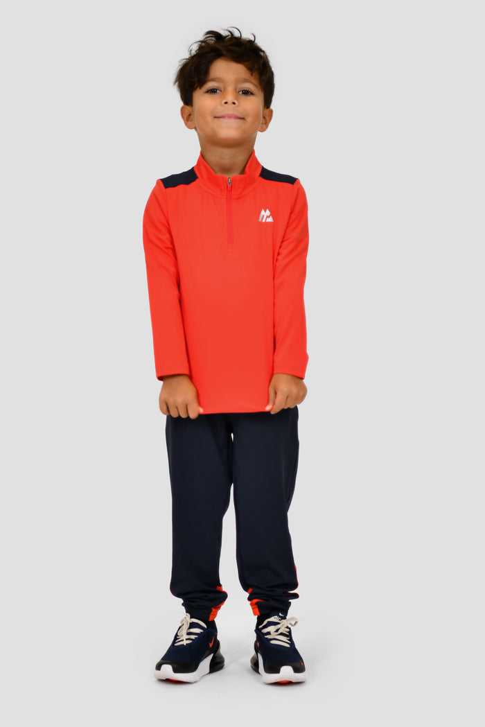 Infants Peak 1/4 Zip Pant Set - Cardinal Red/Neon Blue