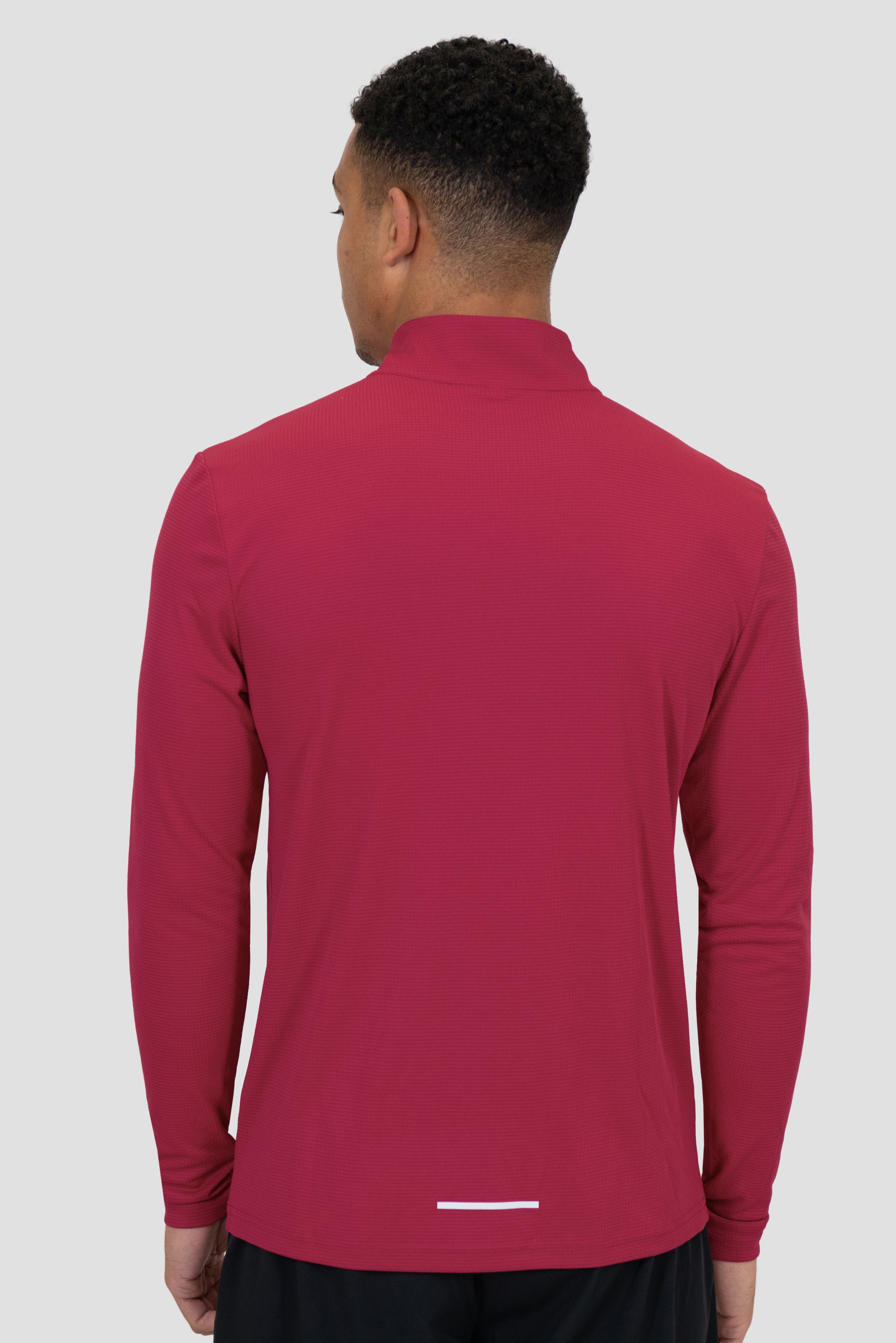 Peak Gridded 1/4 Zip - Spiced Cherry