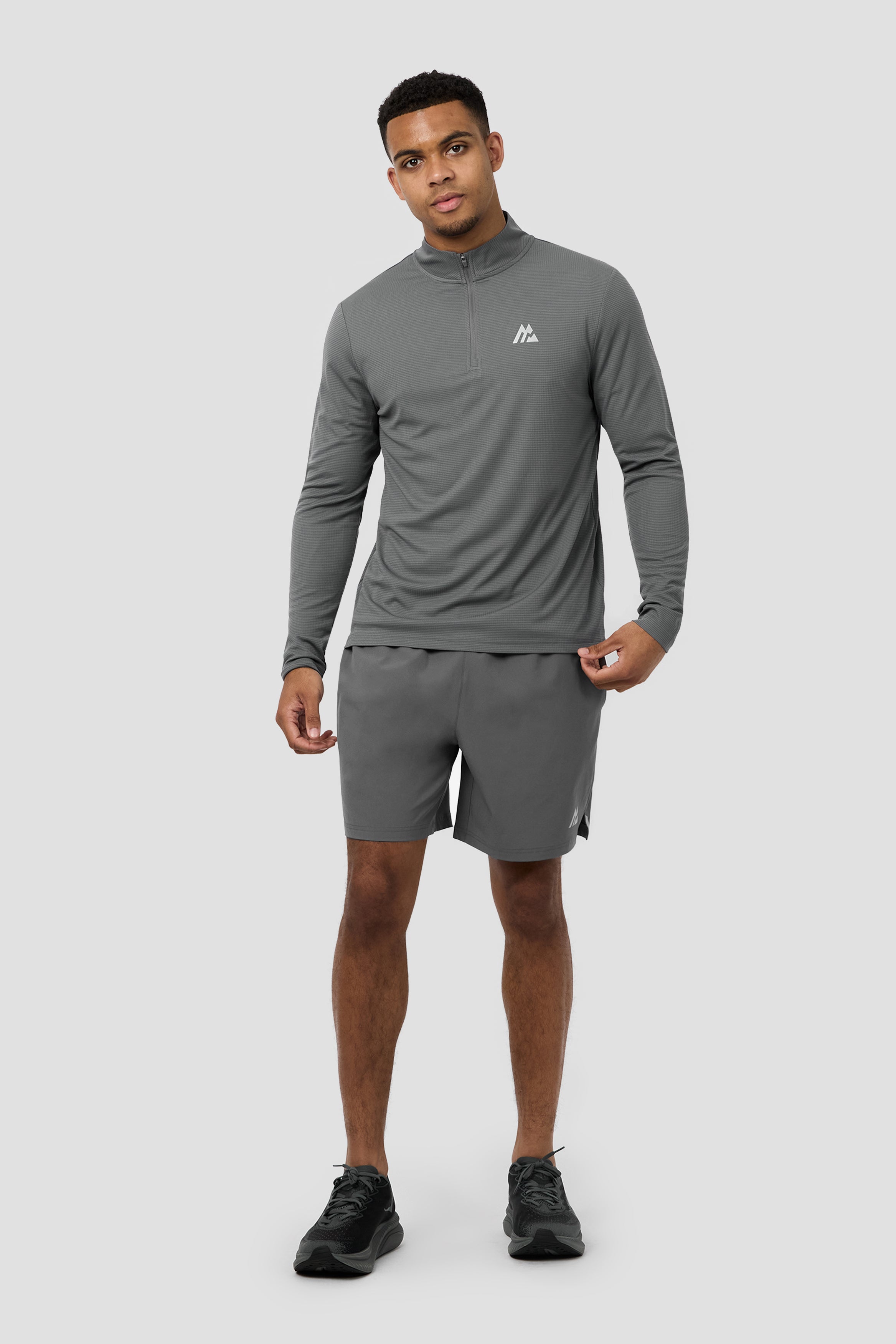 Montirex Peak Gridded Polartec® 1/4 Zip Gymwear - Cement Grey