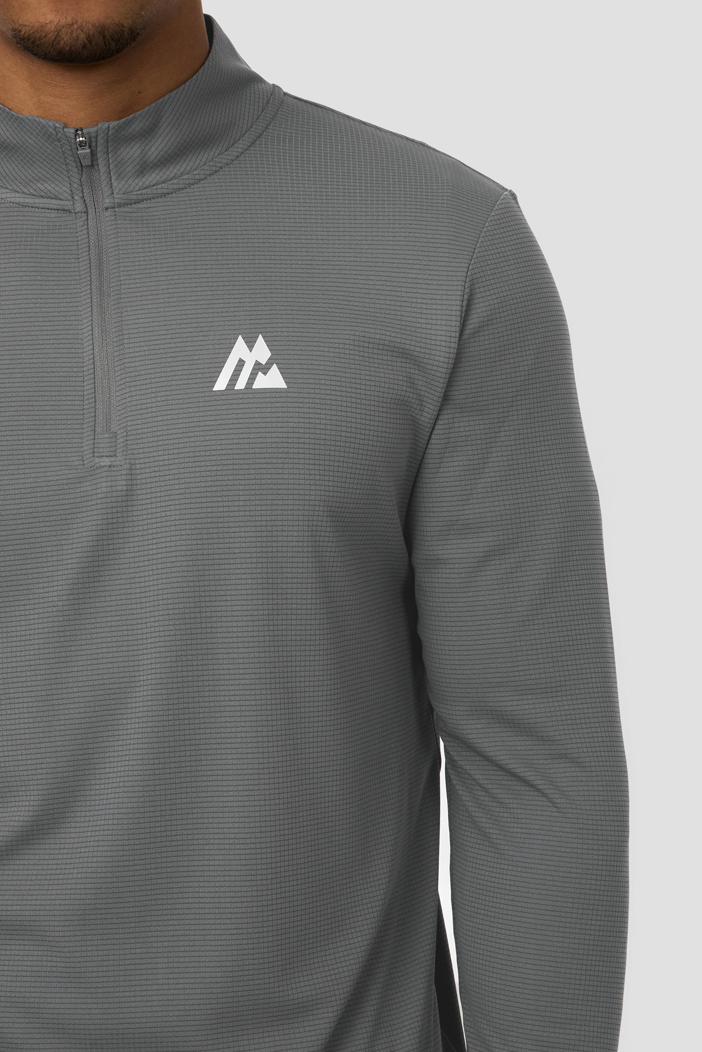 Montirex Peak Gridded Polartec® 1/4 Zip Gymwear - Cement Grey