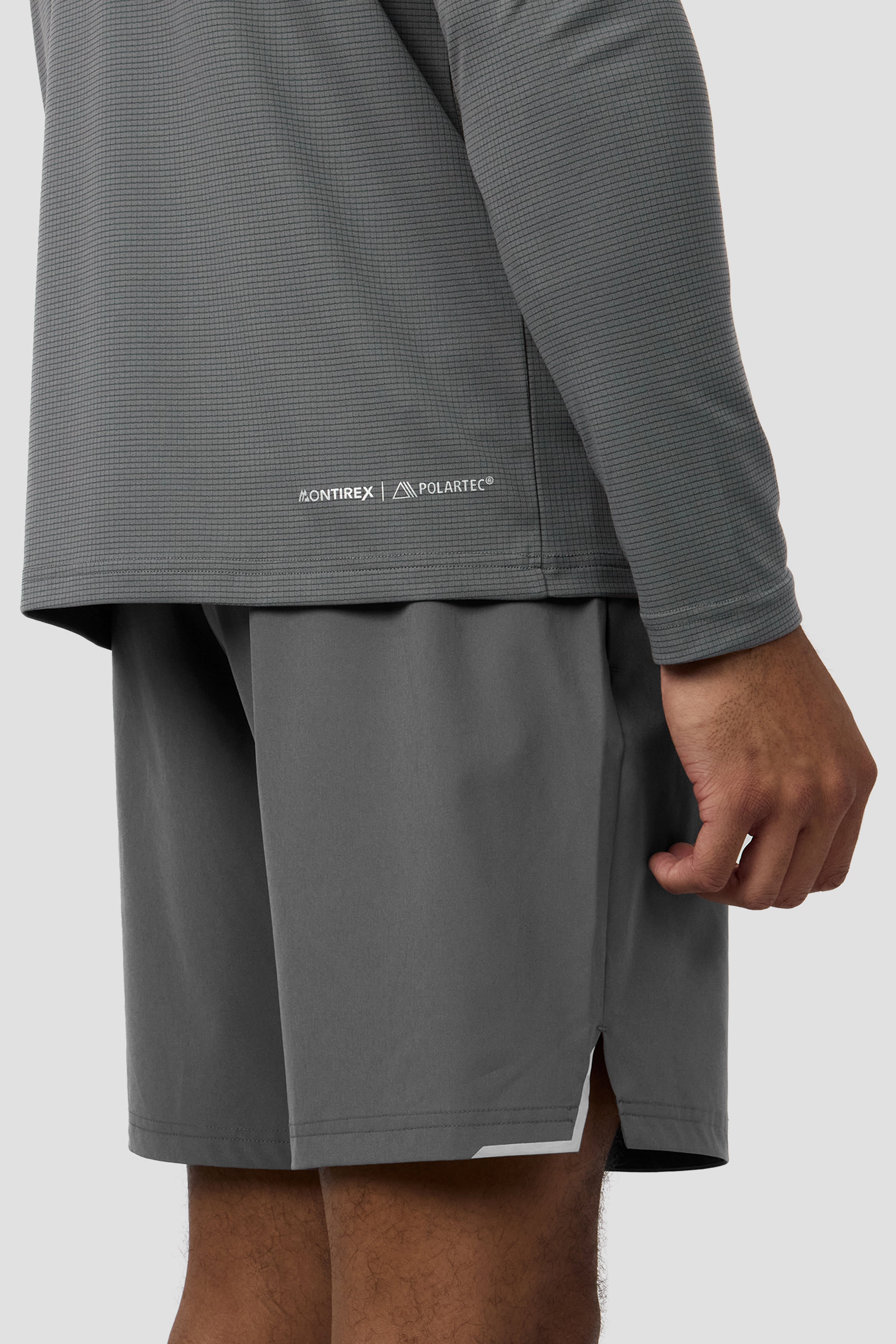 Montirex Peak Gridded Polartec® 1/4 Zip Gymwear - Cement Grey