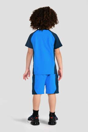 Infants Peak T-Shirt/Short Set - Neon Blue/Midnight Blue