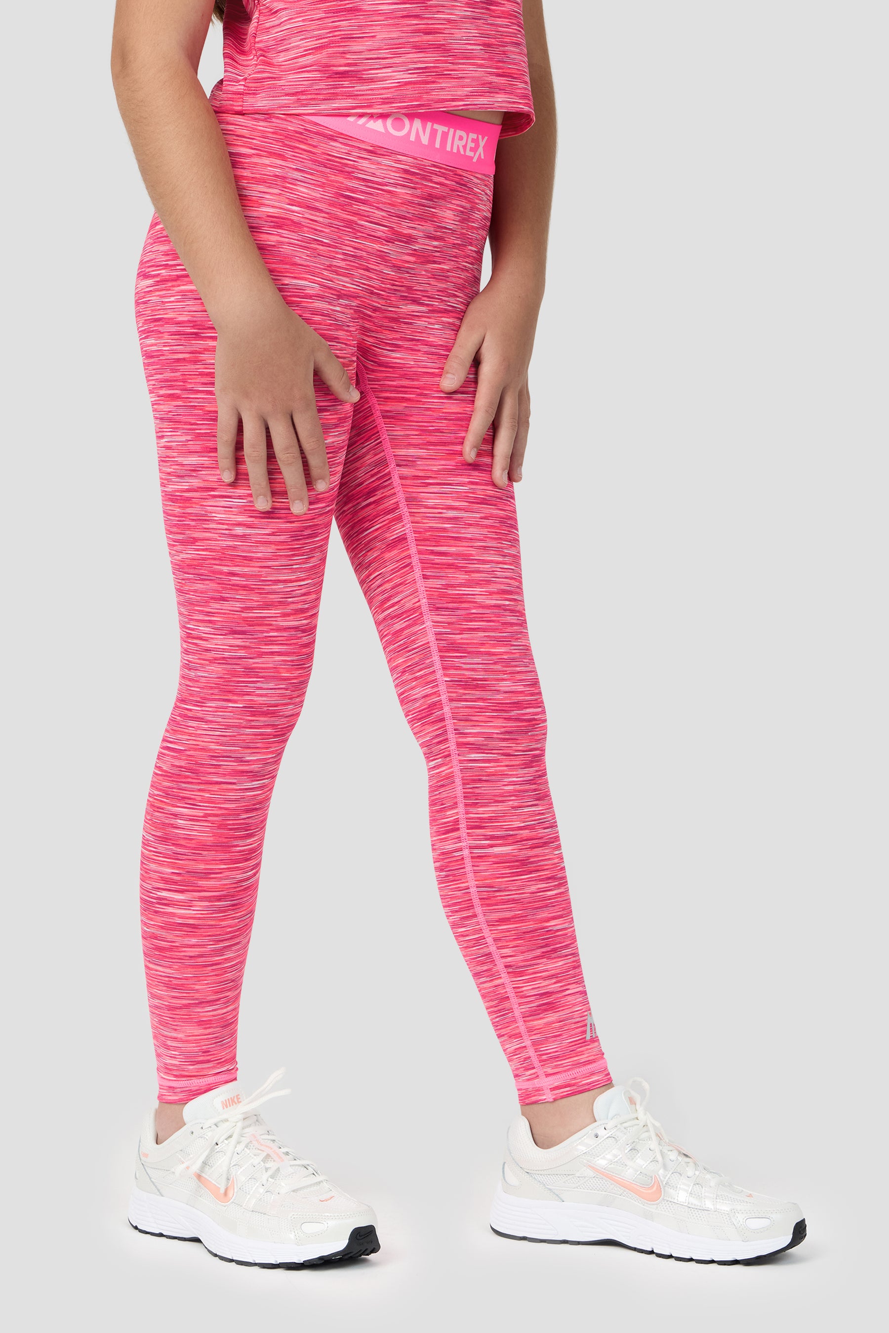 Girls Trail Icon Legging - Fuschia/White