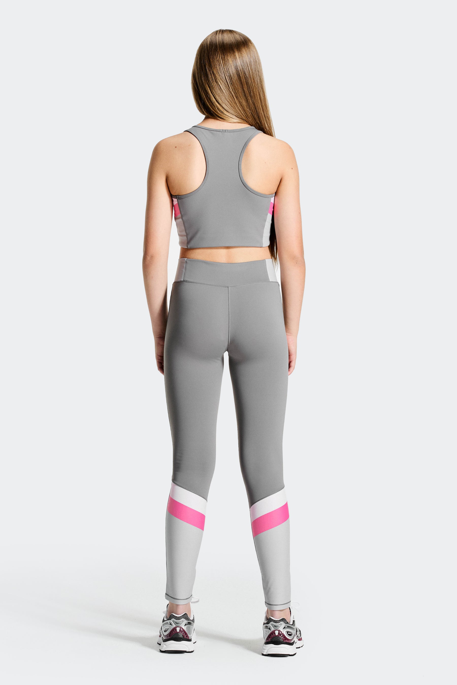Girls Lumina Sports Bra - Winter Sky/Basalt/Powder Pink/Sweet Pink