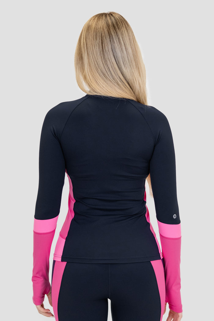 Women's Power Panelled Full Zip - Midnight Blue/Boliviana/Fuchsia