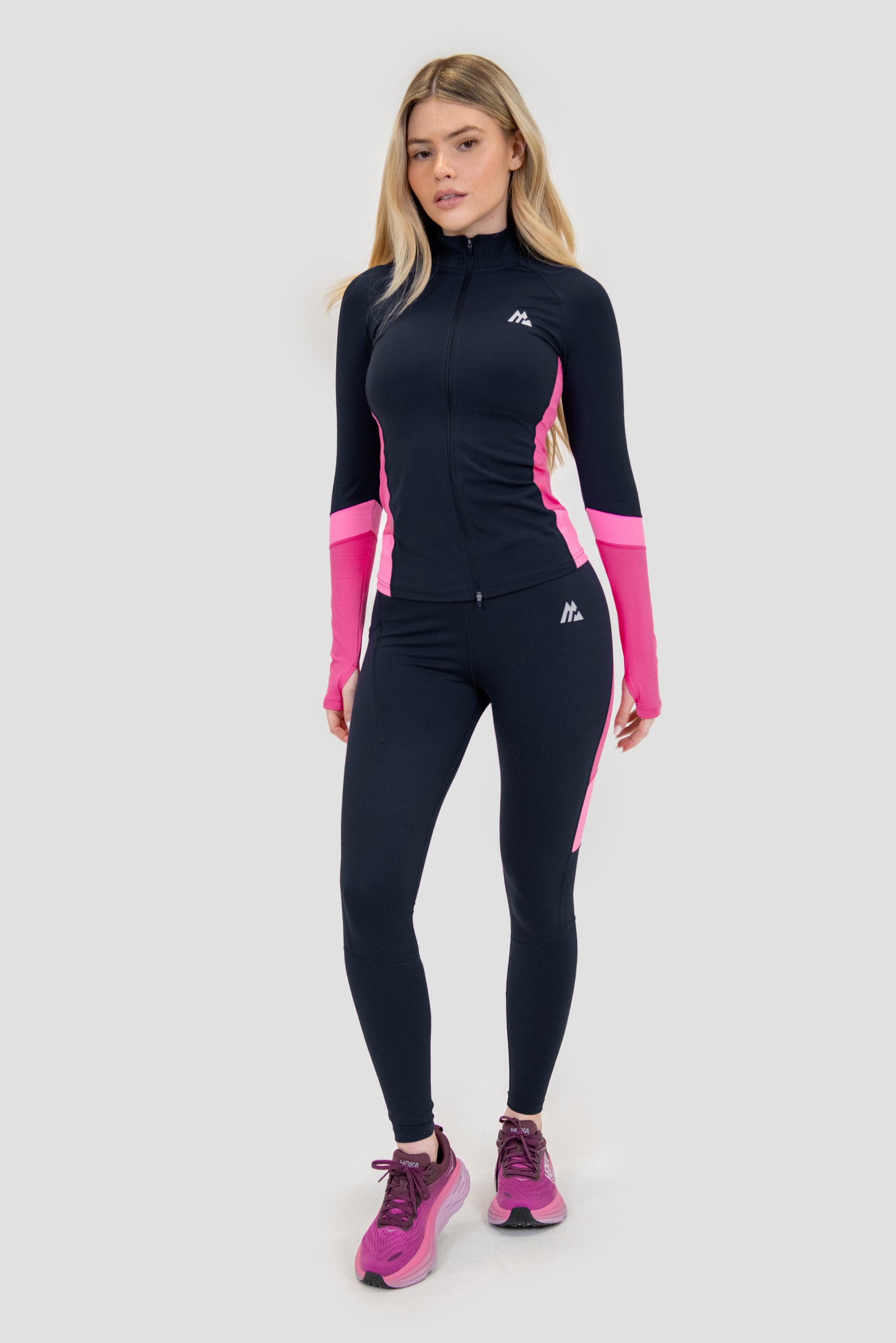 Women's Power Panelled Full Zip - Midnight Blue/Boliviana/Fuchsia