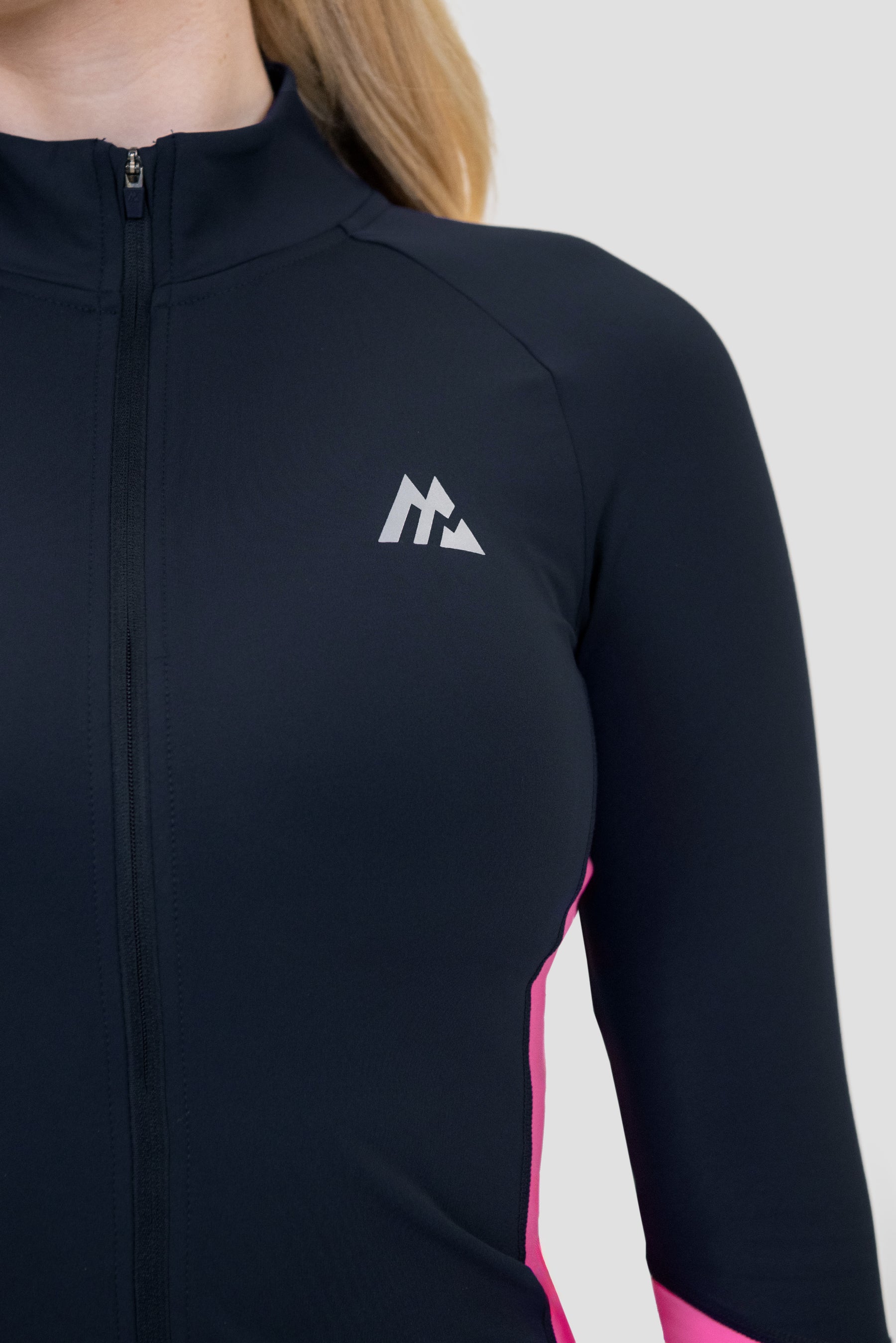 Women's Power Panelled Full Zip - Midnight Blue/Boliviana/Fuchsia