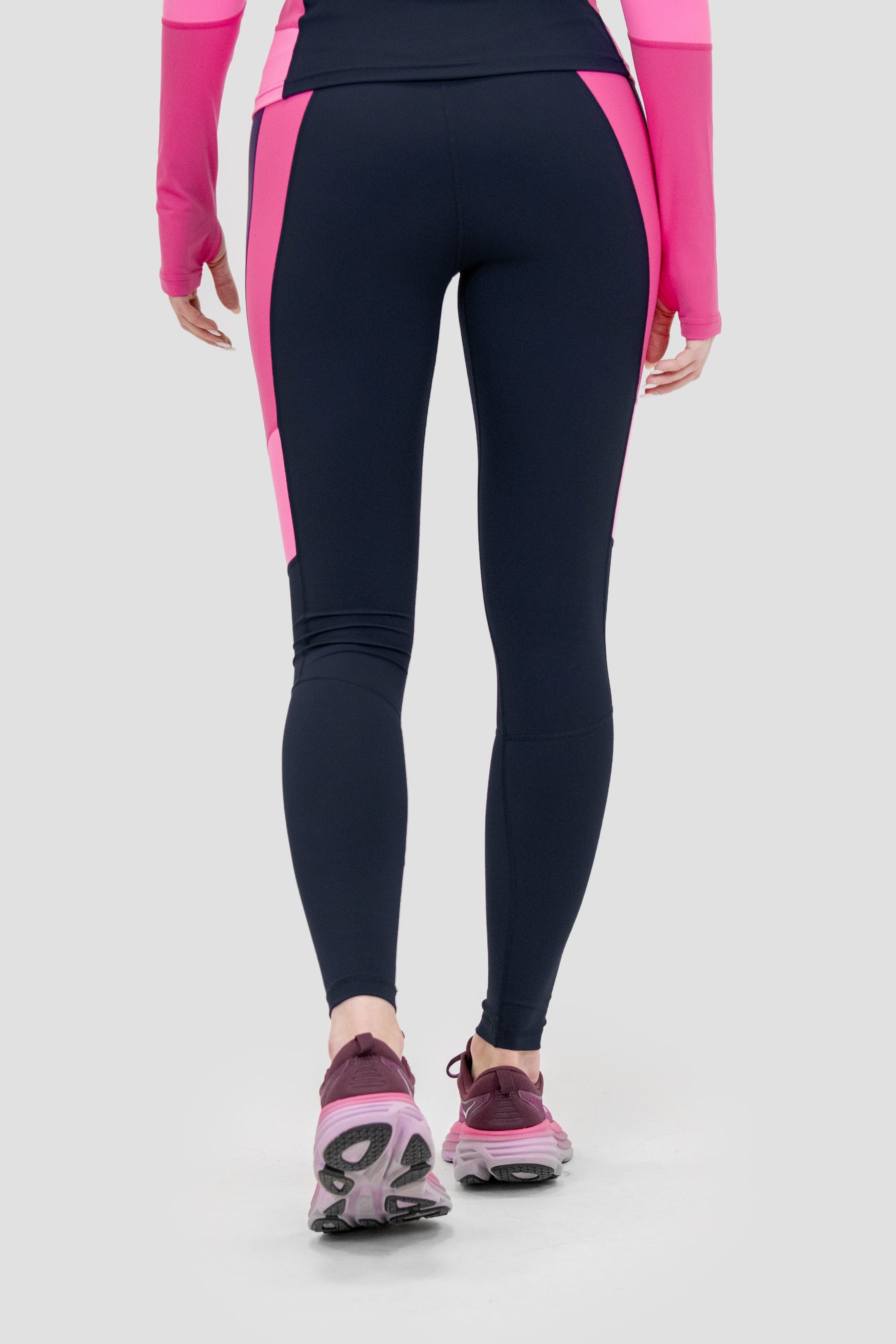 Women's Power Panelled Legging - Midnight Blue/Boliviana/Fucshia