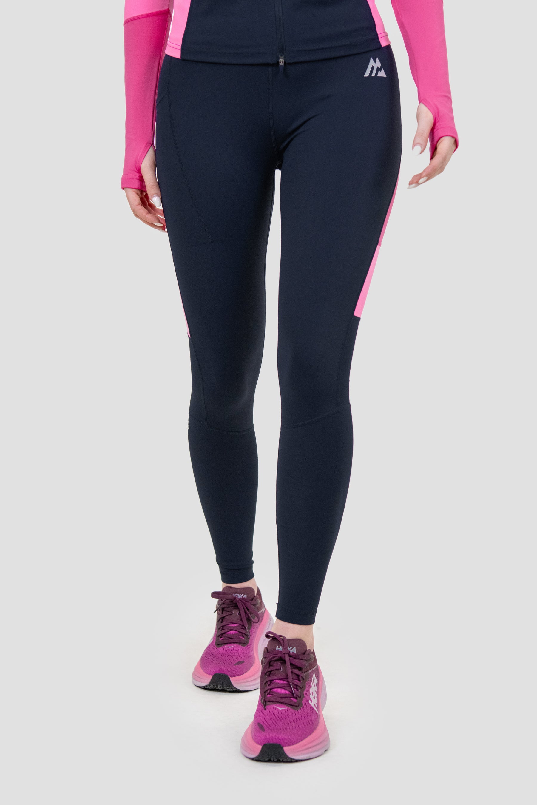 Women's Power Panelled Legging - Midnight Blue/Boliviana/Fucshia