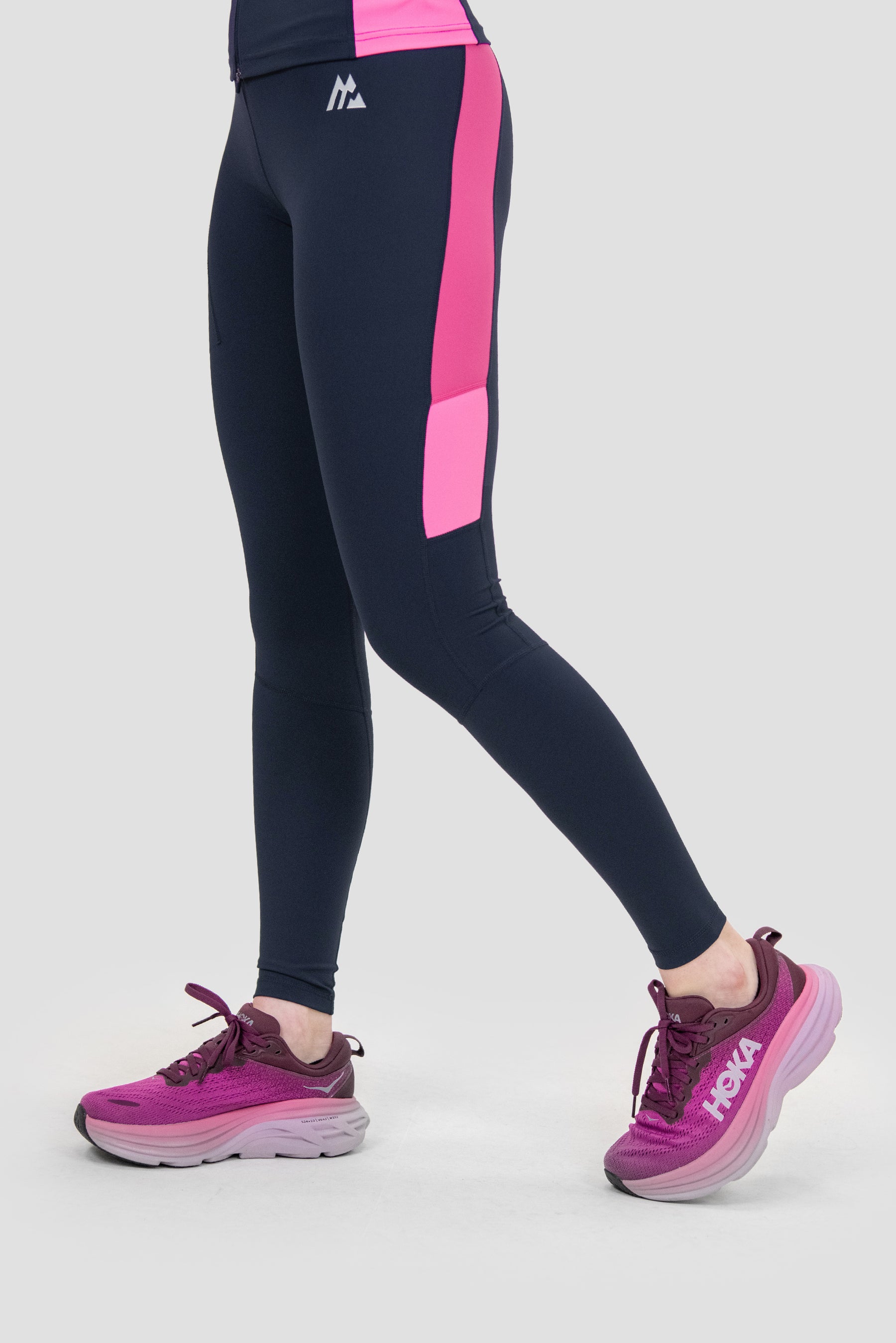 Women's Power Panelled Legging - Midnight Blue/Boliviana/Fucshia