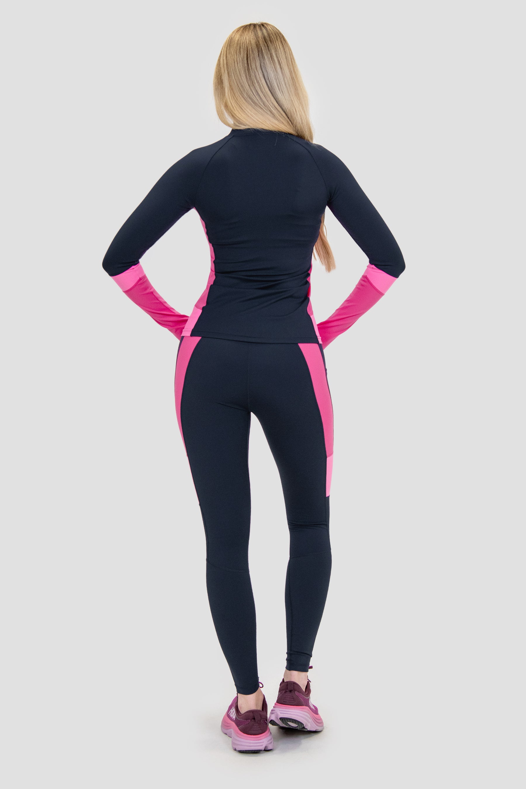 Women's Power Panelled Legging - Midnight Blue/Boliviana/Fucshia