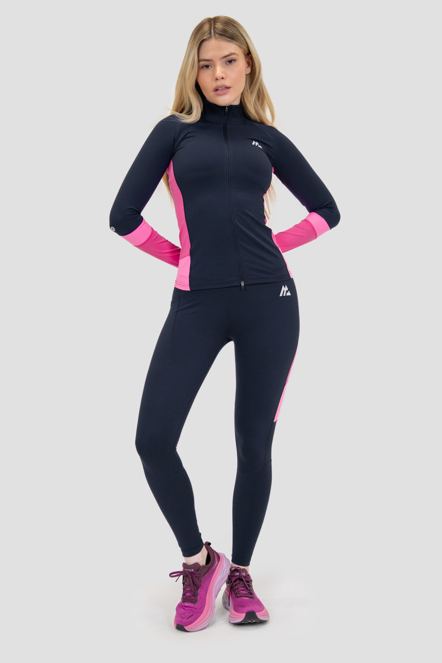 Women's Power Panelled Legging - Midnight Blue/Boliviana/Fucshia