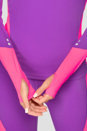 Power Panelled 1/4 Zip - Electric Purple/Pink