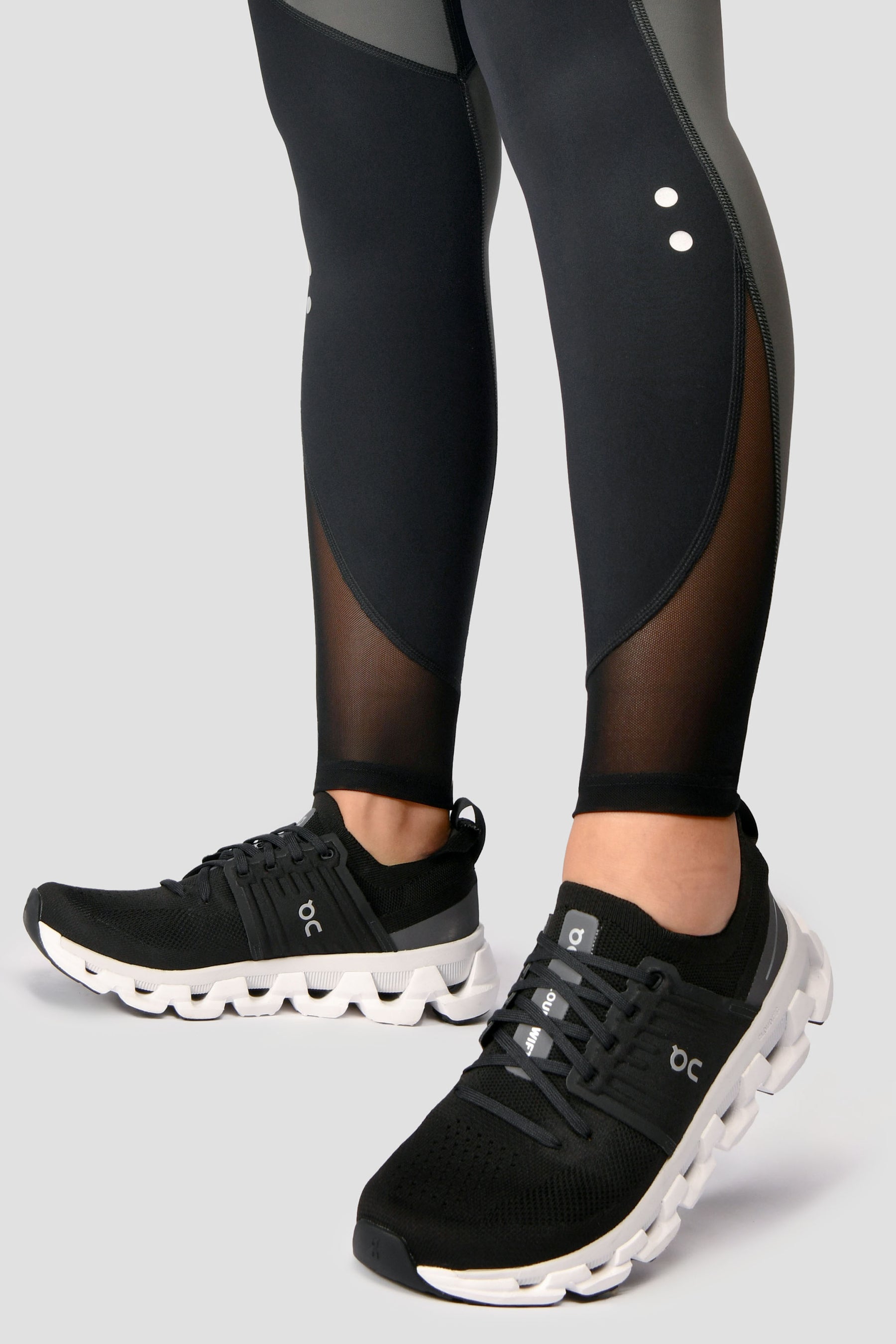 Power Panelled Legging - Black/Dark Slate Grey