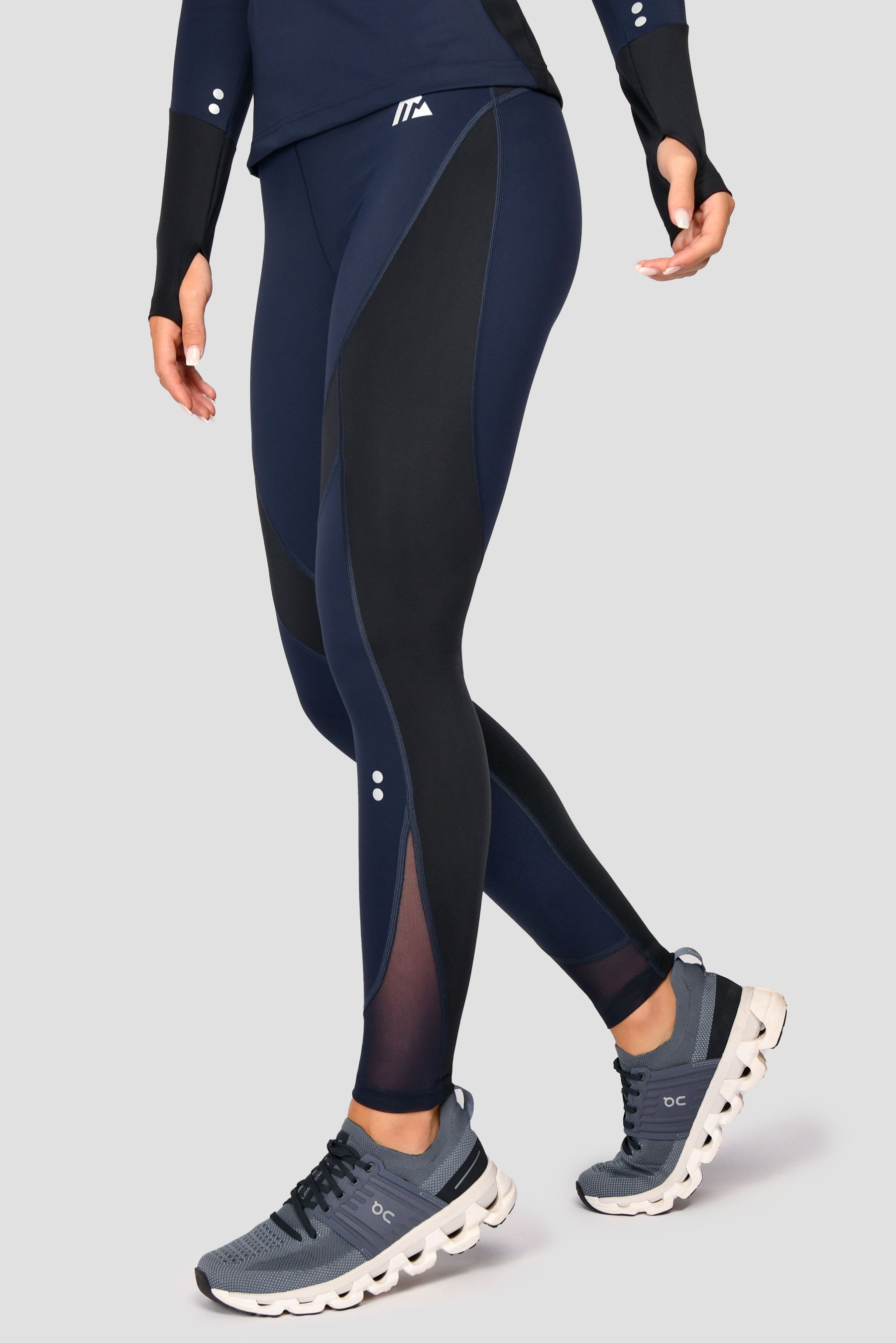 Power Panelled Legging - Midnight Blue/Space Blue