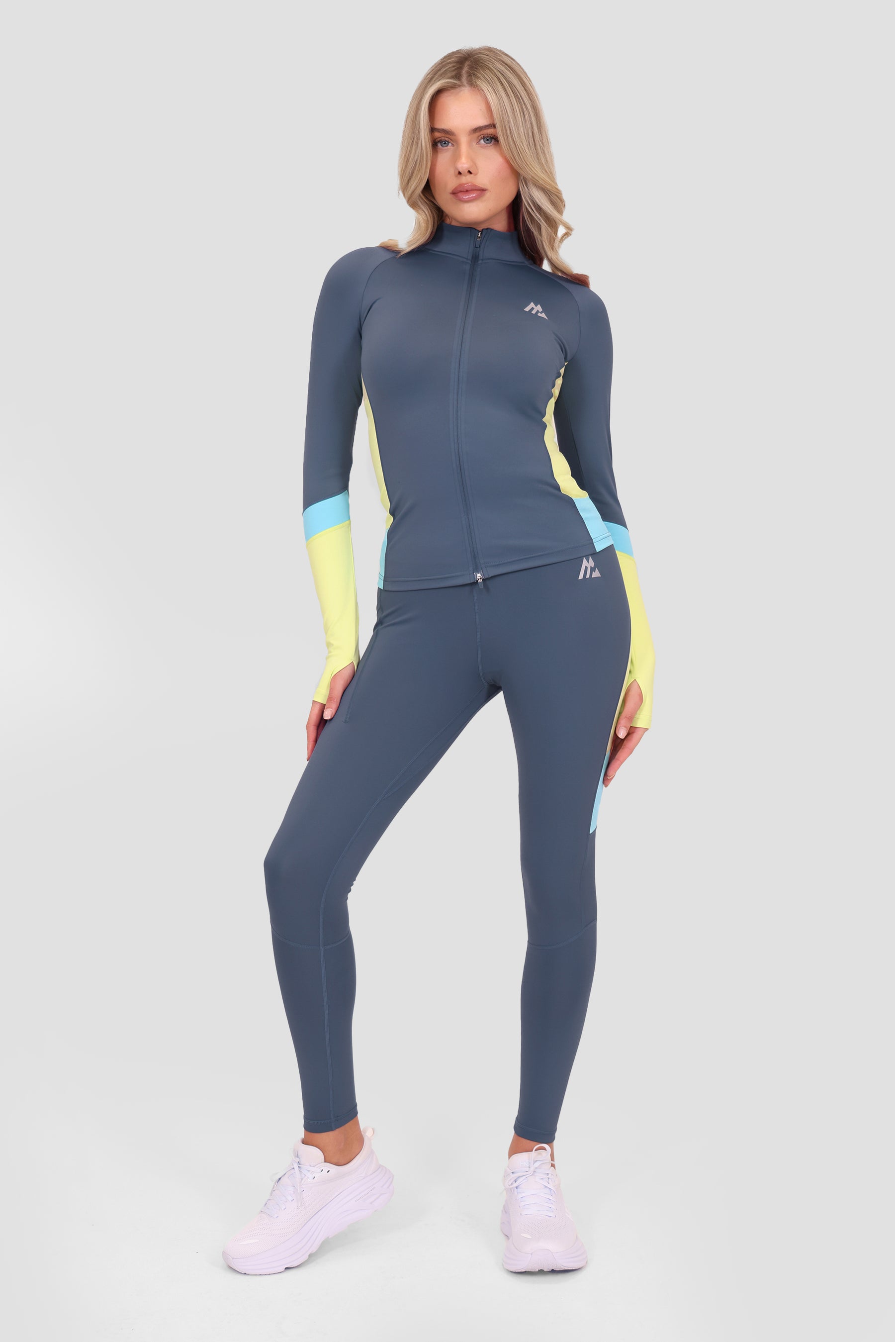 Power Panelled 2.0 Full Zip - Greyed Indigo/Citrus/Neon Sky