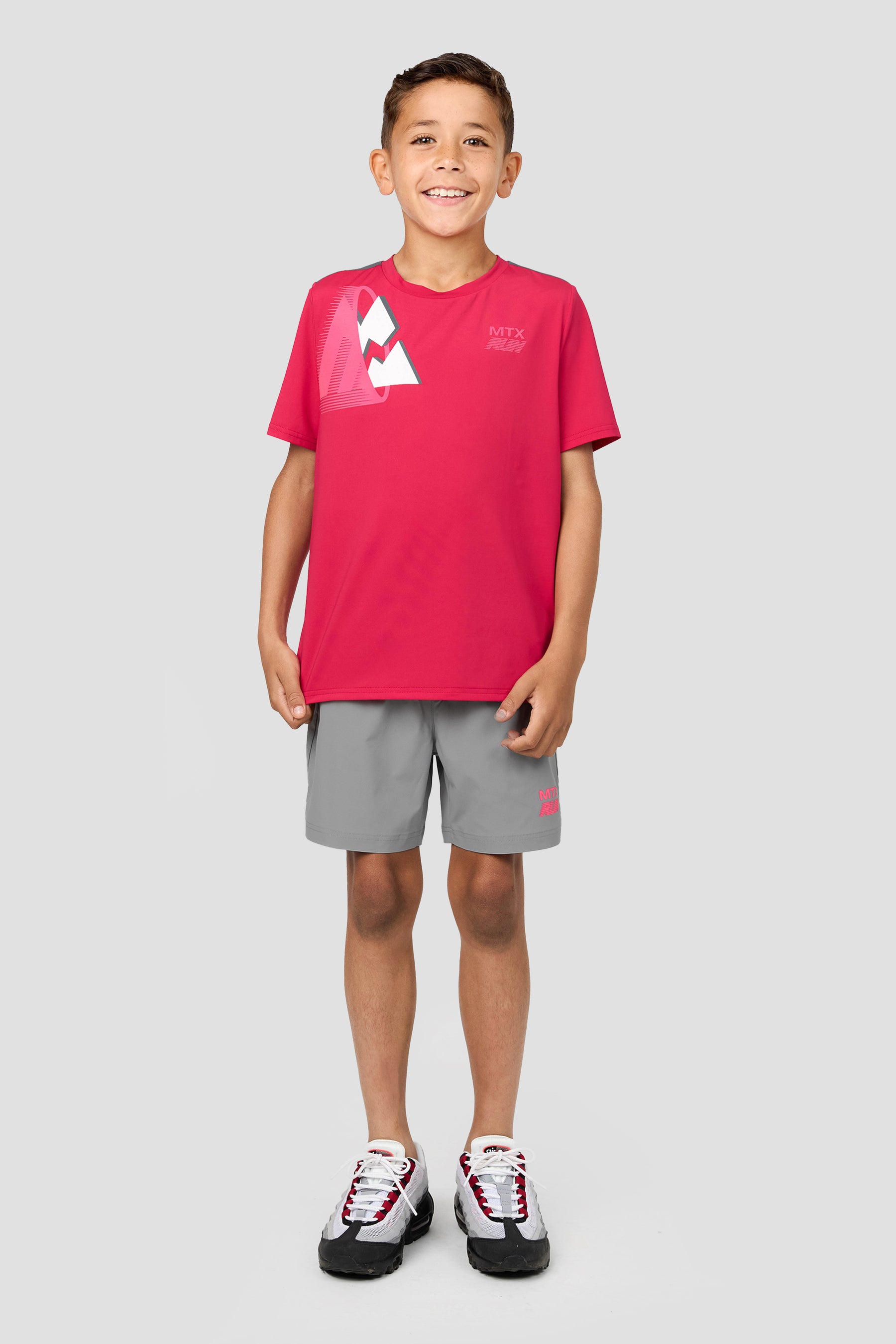 Boys MTX Run T-Shirt - Pomegranate/Slate Grey