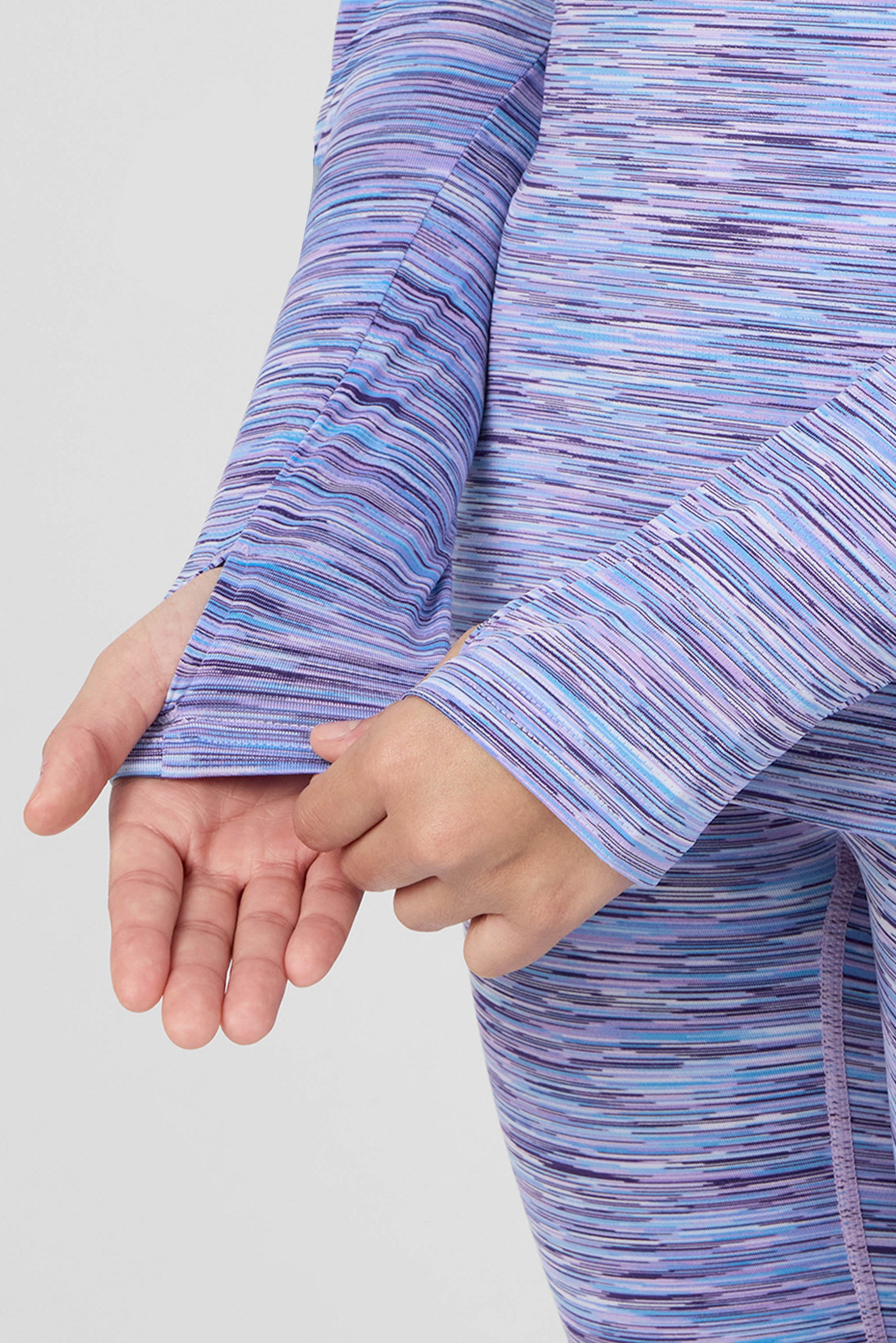 Girls Trail 1/4 Zip - Lilac/Blue/White