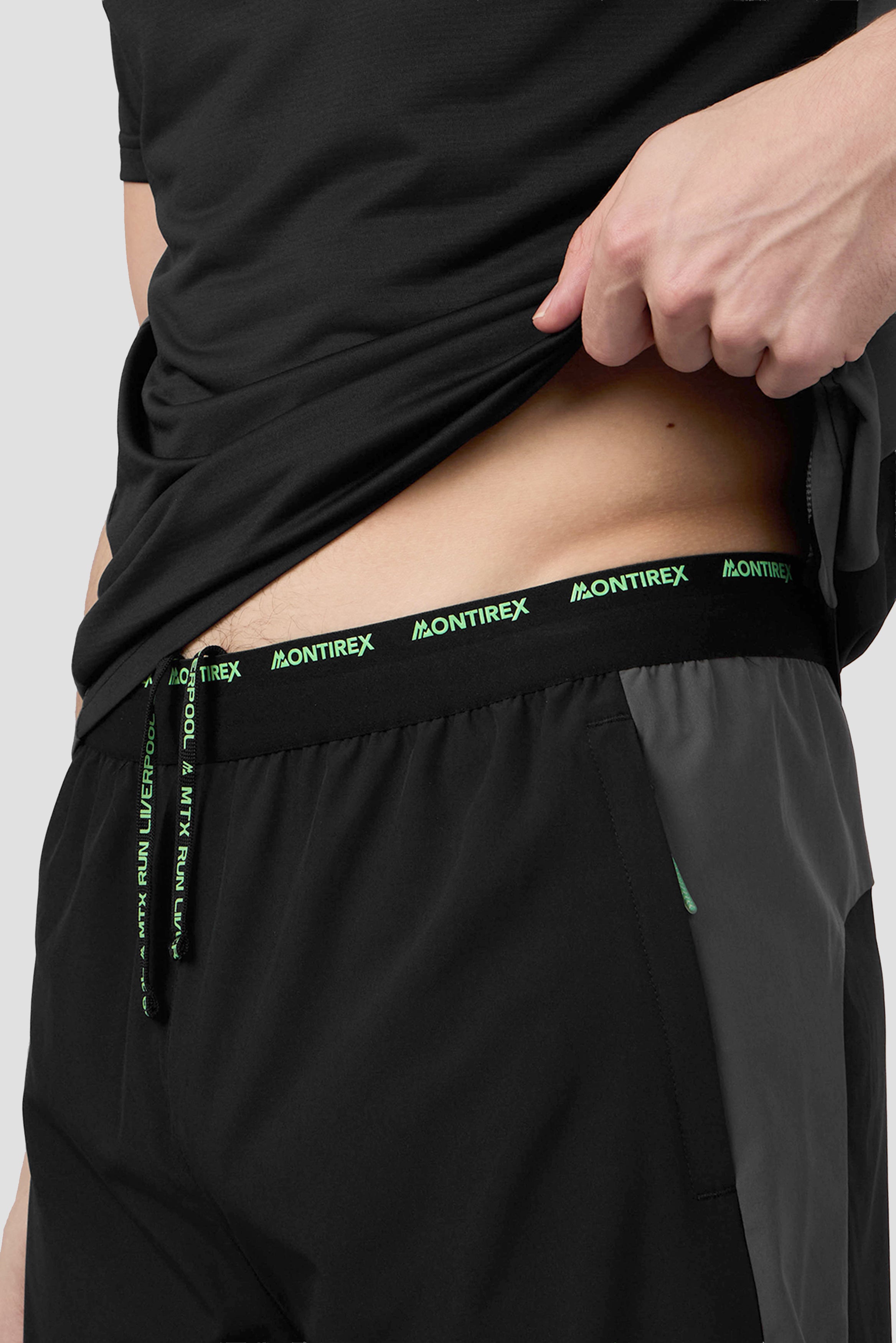 Montirex MTX Run City Liverpool Short - Black Sportswear Gymwear