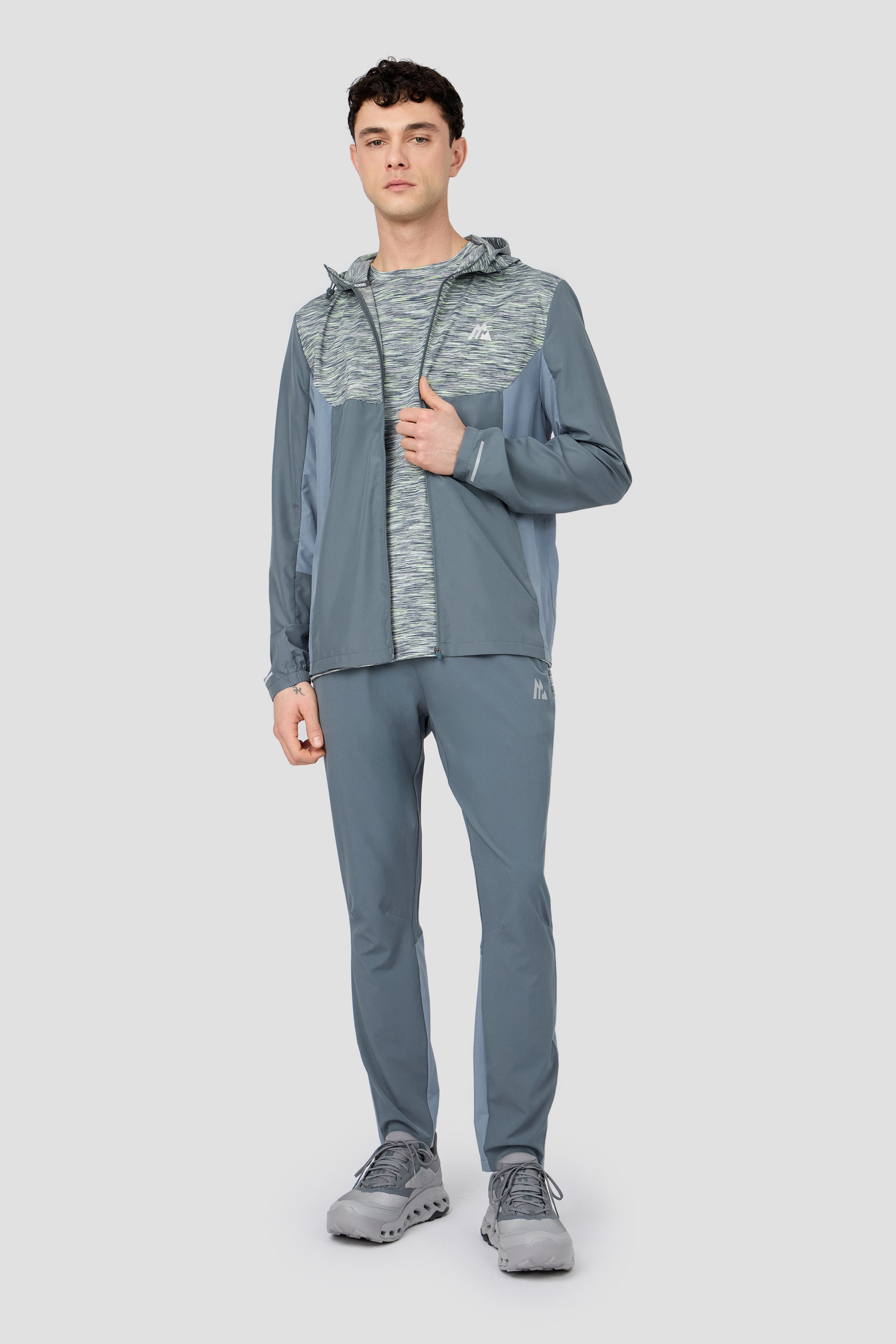 Trail Windbreaker - Grey/Green/White