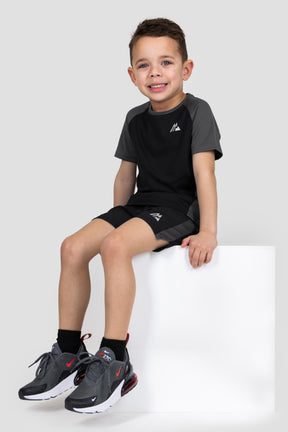 Infant Sprint T-Shirt/Short Set - Black/Jet Grey