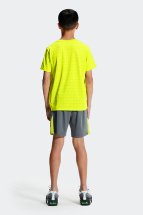 Boys Cube Short - Slate Grey/Electric Lime