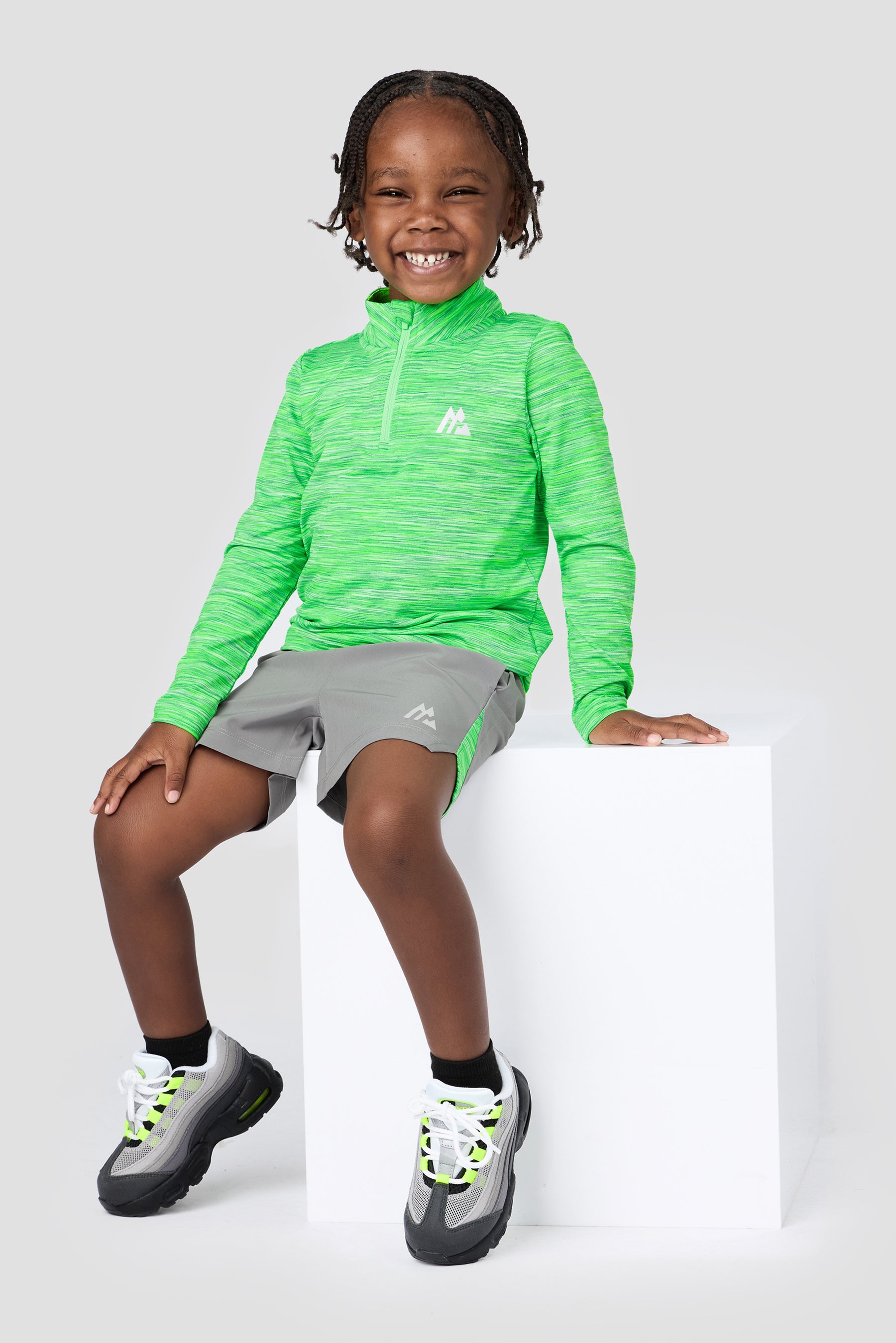 Infant Boys Trail 1/4 Zip - Neon Green Multi