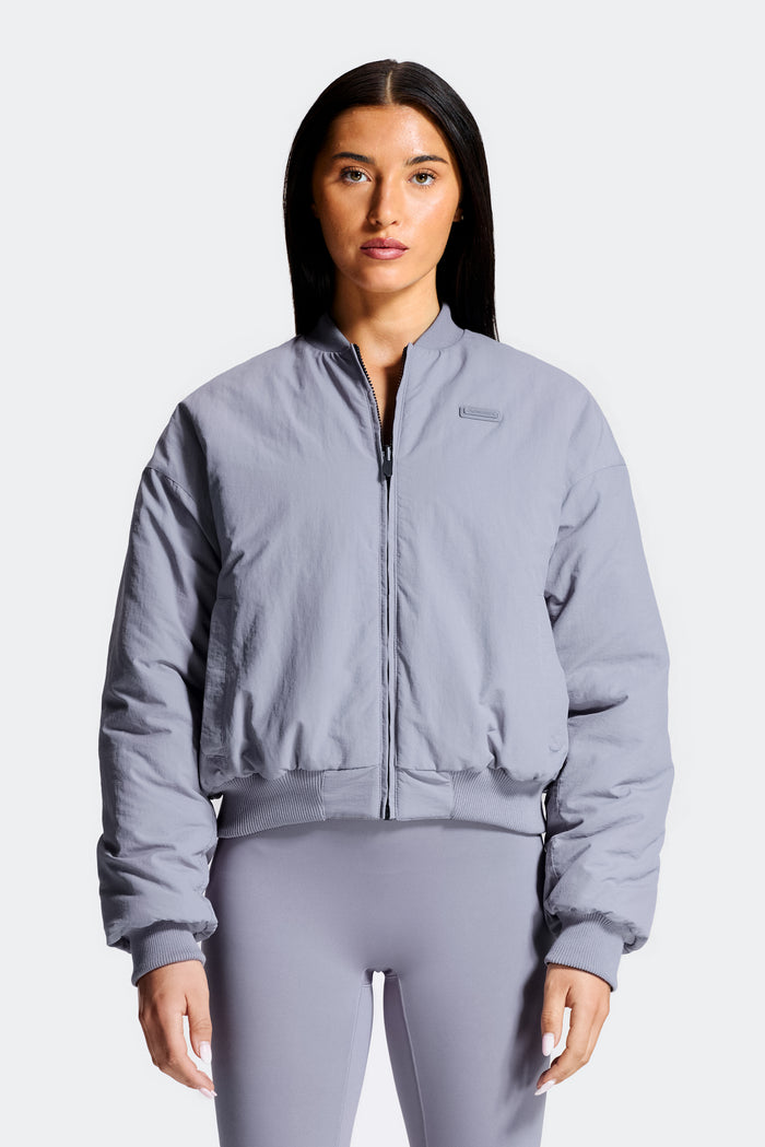 Gemini Reversible Bomber Jacket - Black/Grey Orchid