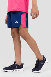 Boys React Short - Marine Blue/Neon Pink