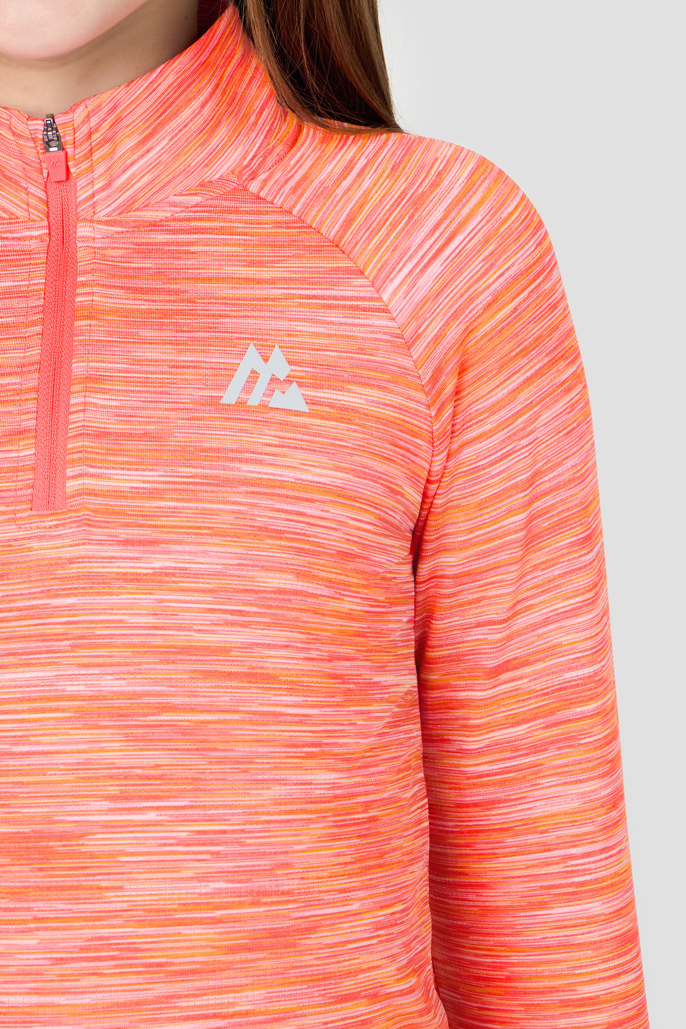 Girls Trail 1/4 Zip Orange/Pink | Montirex Sportswear Gymwear