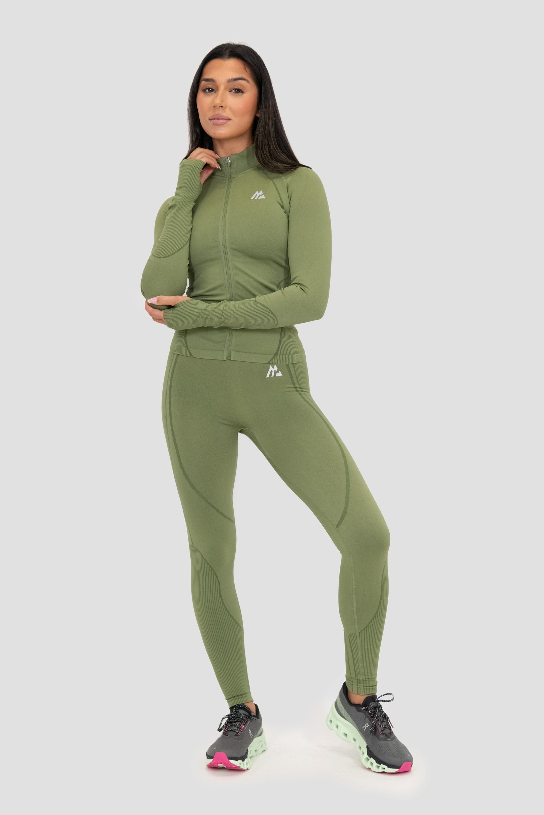 Women's Sculpt Core Seamless Full Zip - Fleck