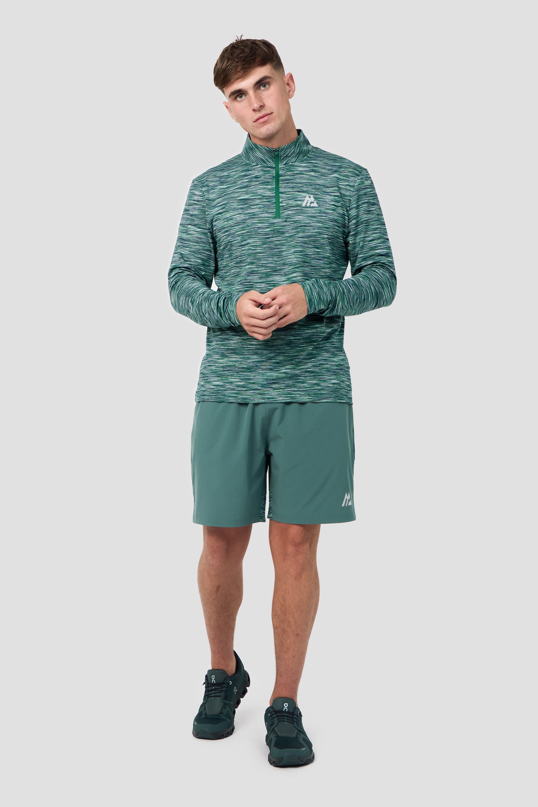 Trail 1/4 Zip - Green/Blue
