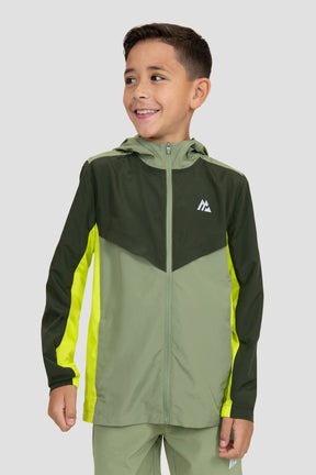 Boys Speed Windbreaker - Fleck/Elm/Electric Lime