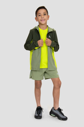 Boys Speed Windbreaker - Fleck/Elm/Electric Lime