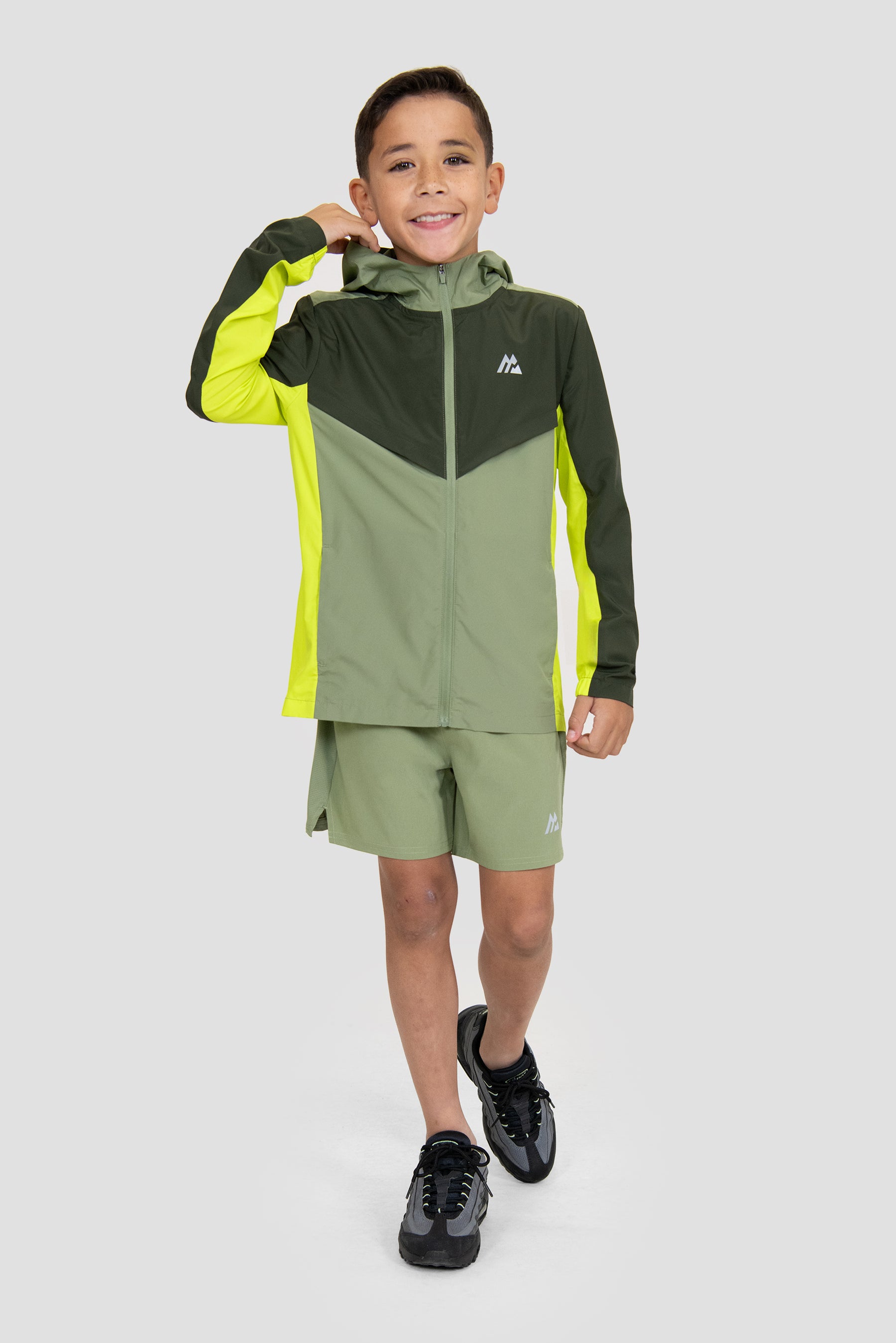 Boys Speed Windbreaker - Fleck/Elm/Electric Lime