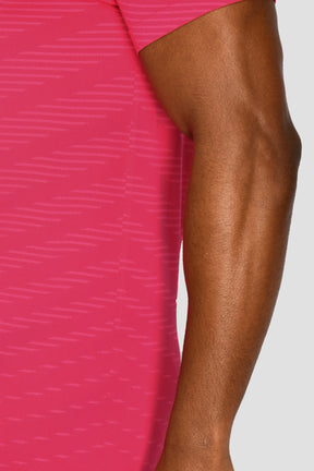 Men's Speed Seamless T-Shirt - Hibiscus/Neon Pink