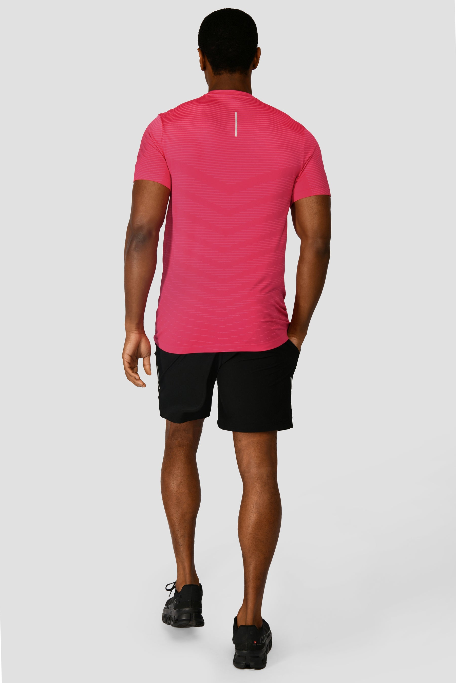 Men's Speed Seamless T-Shirt - Hibiscus/Neon Pink