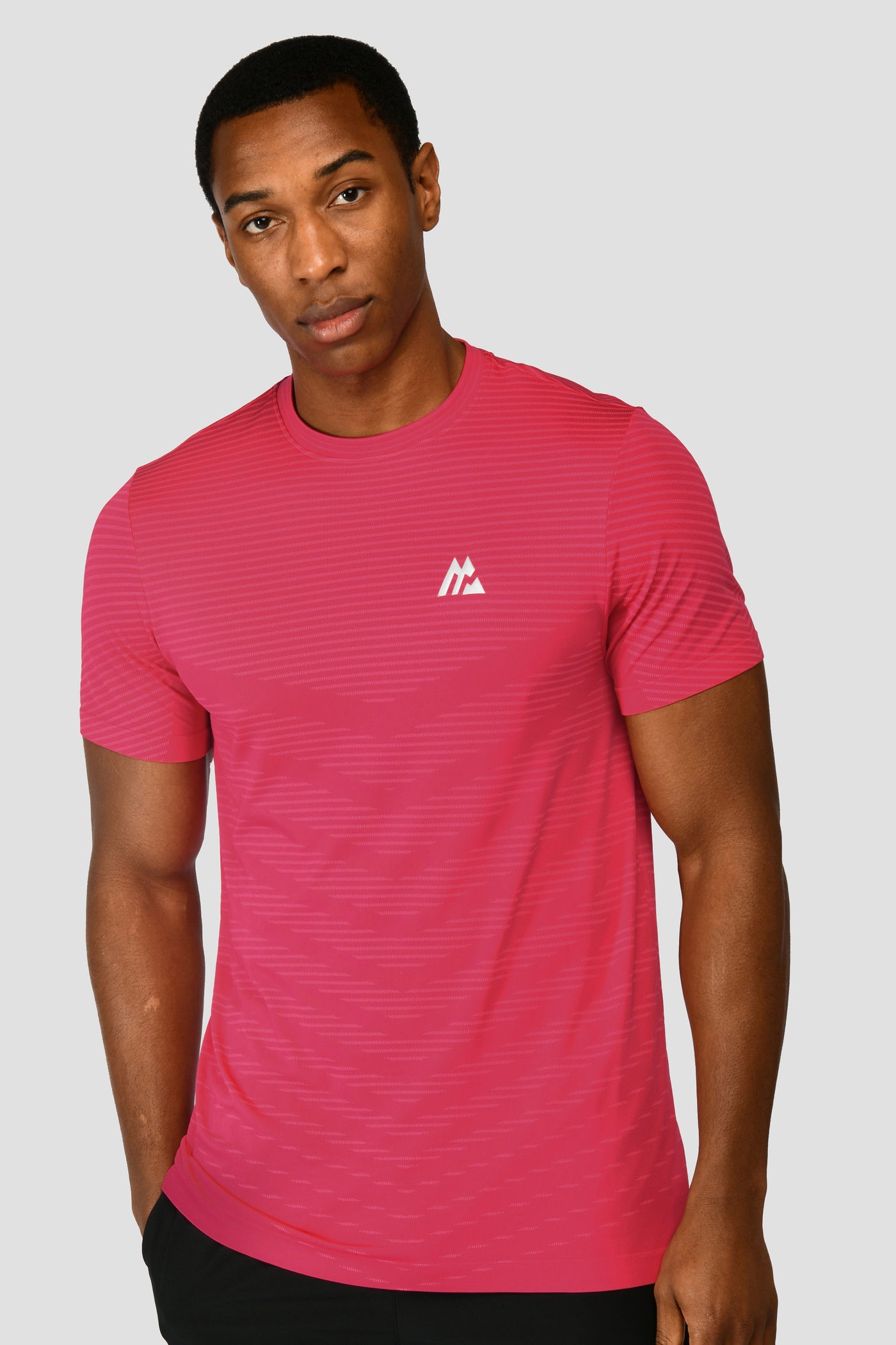 Men's Speed Seamless T-Shirt - Hibiscus/Neon Pink