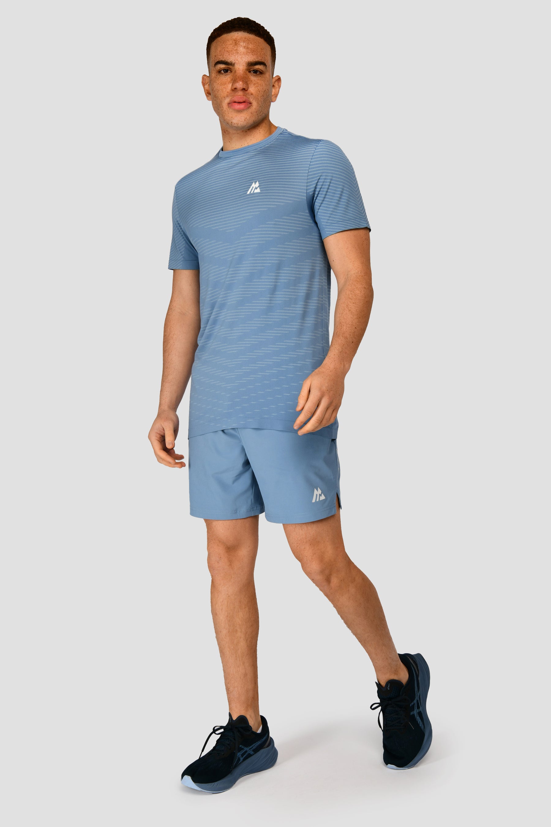 Men's Speed Seamless T-Shirt - Steel Blue/Moonstone