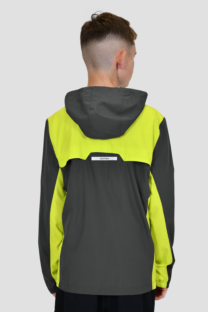 Junior Speed Windbreaker - Asphalt/Electric Lime