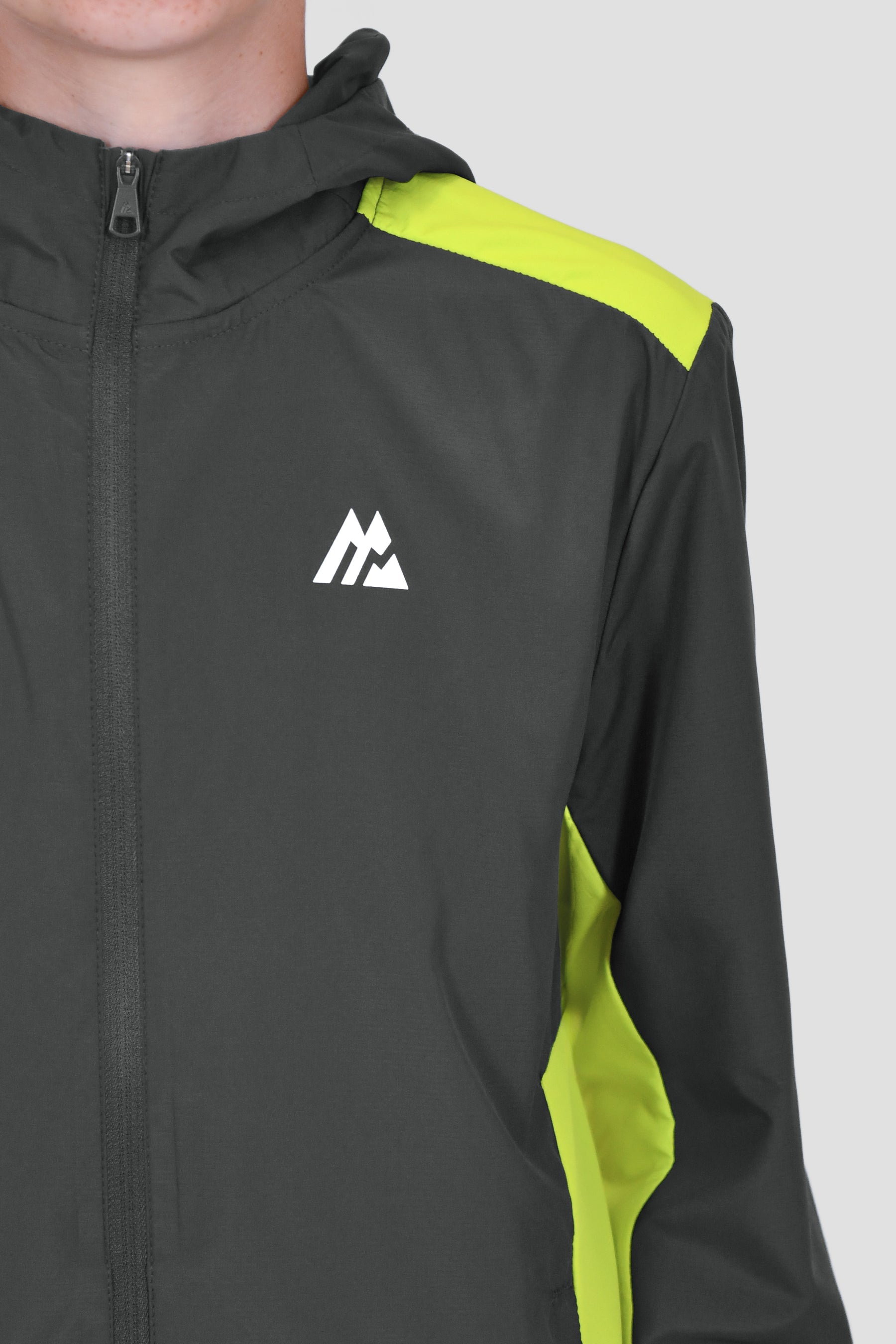 Junior Speed Windbreaker - Asphalt/Electric Lime