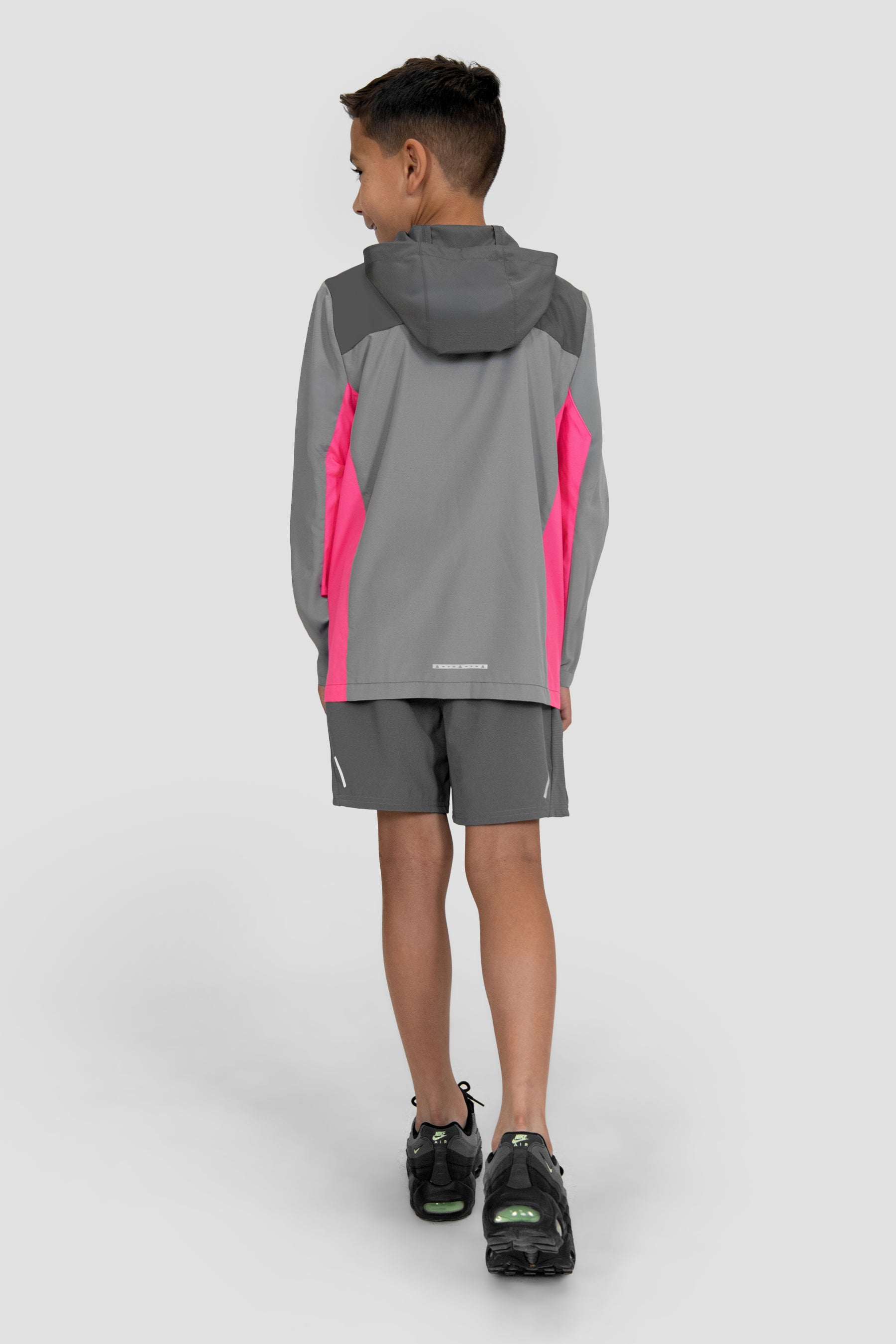 Boys Speed Windbreaker - Cement Grey/Platinum Grey/Neon Pink