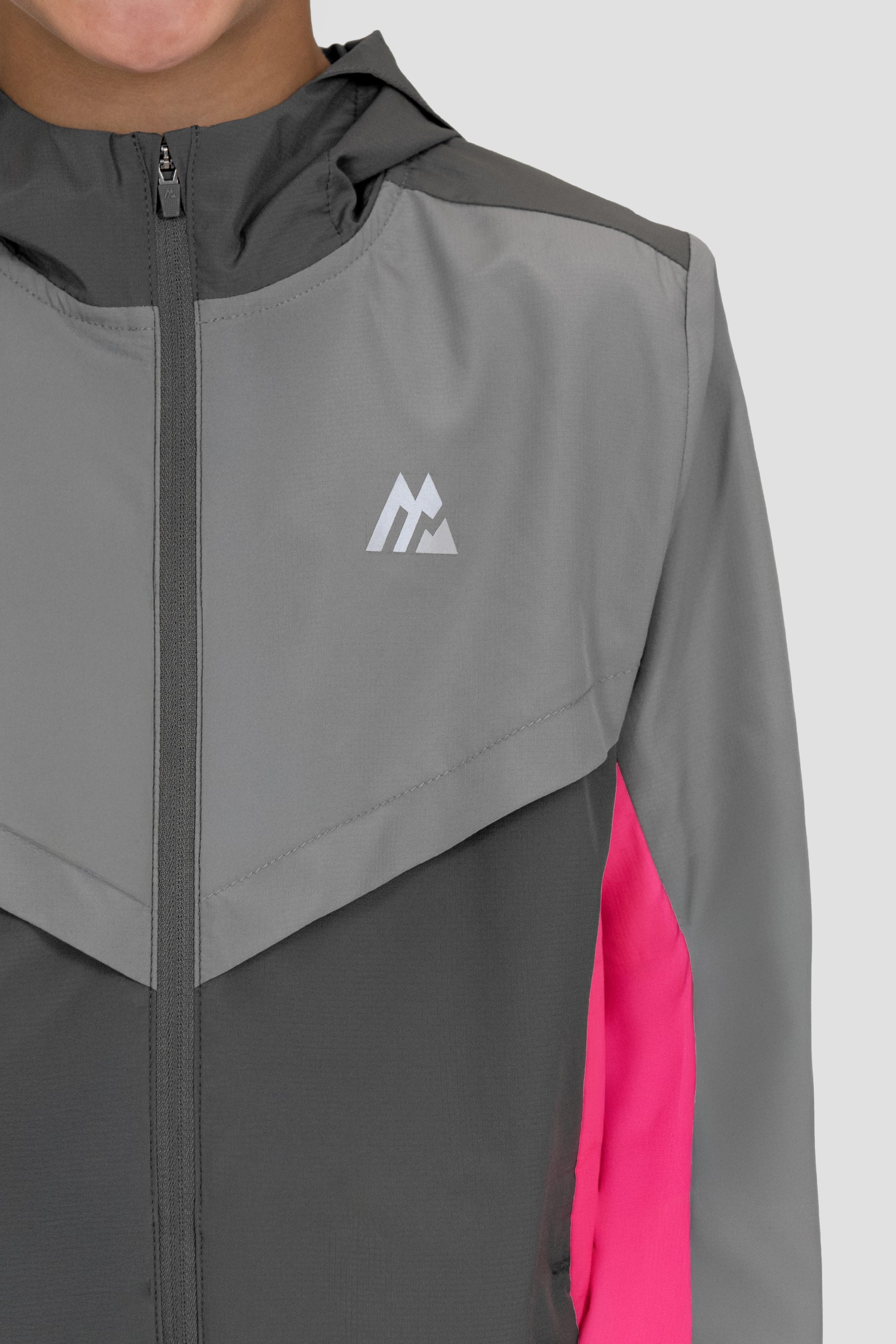 Boys Speed Windbreaker - Cement Grey/Platinum Grey/Neon Pink