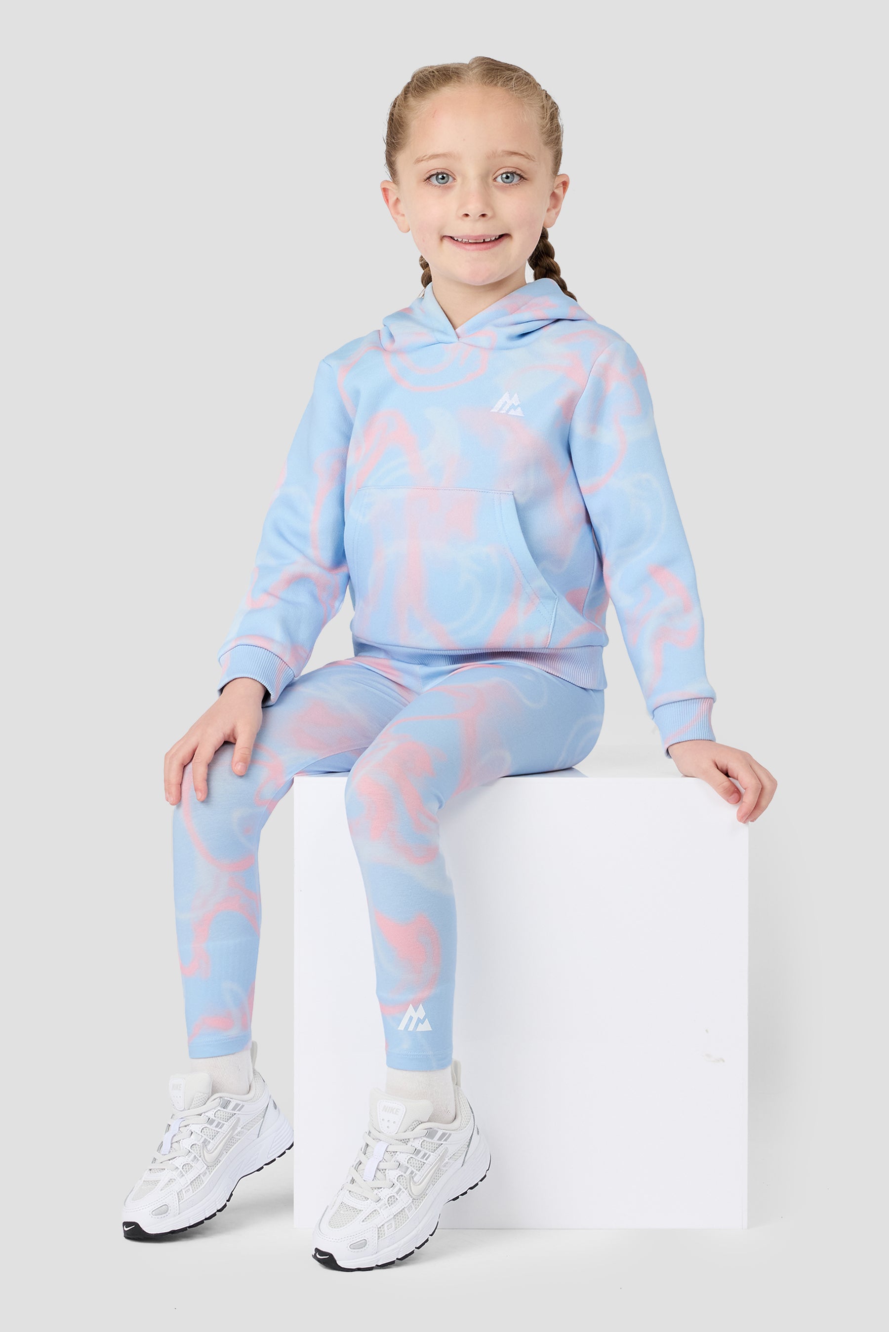 Infant Girls Swirl Hood/Legging - Misty Blue/Ballet